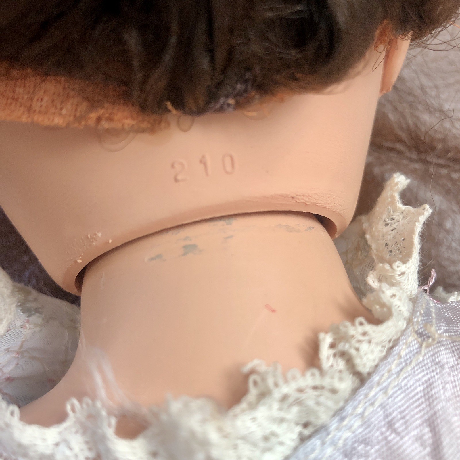 Vintage 20” Hard Plastic Walker Doll Sleepy Eyes Open Mouth Teeth Marked 210