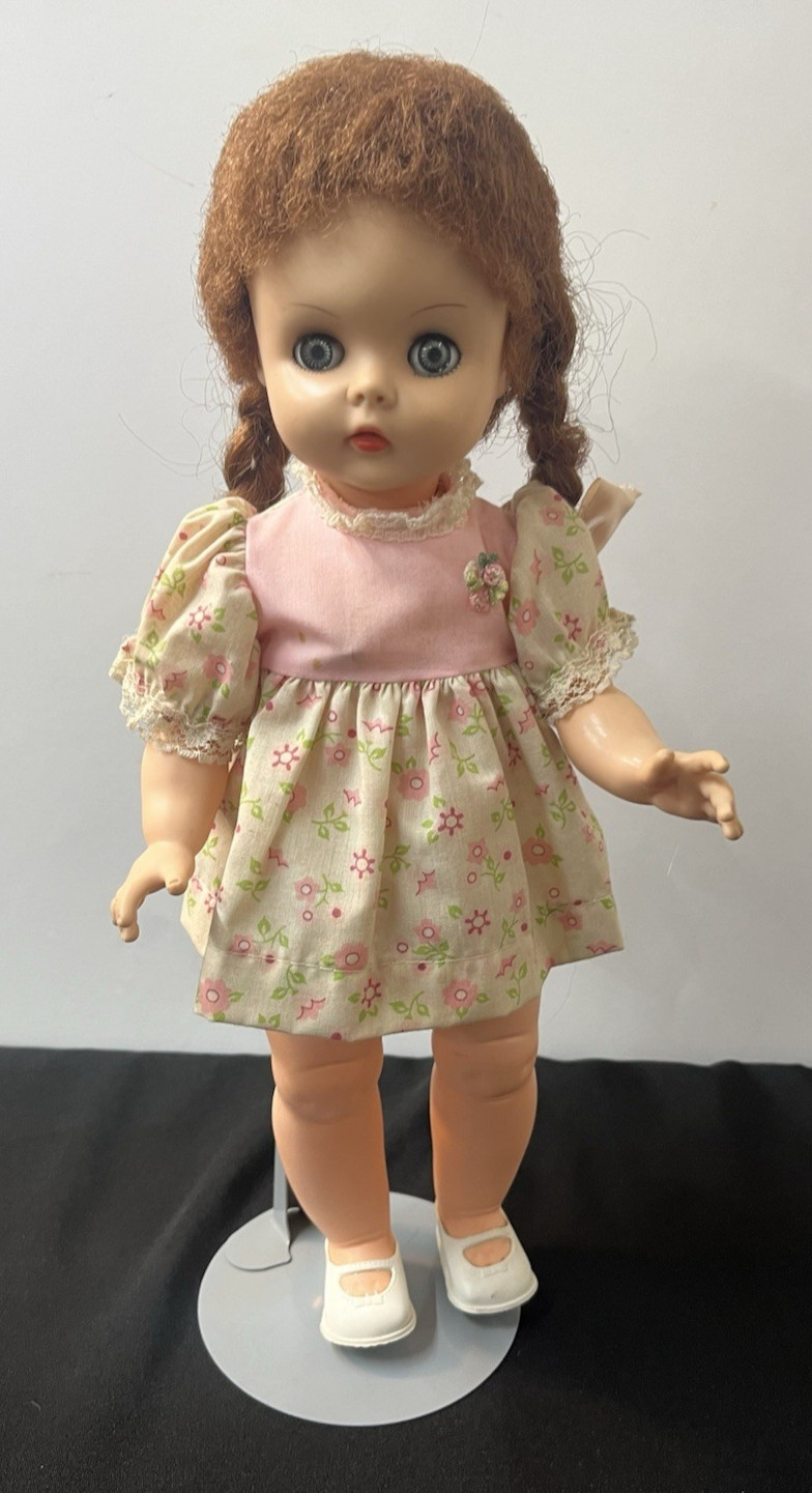 Vintage Horsman Ruthie 15″ T14 Red Head Doll Long Rooted Hair Sleepy Blue Eyed