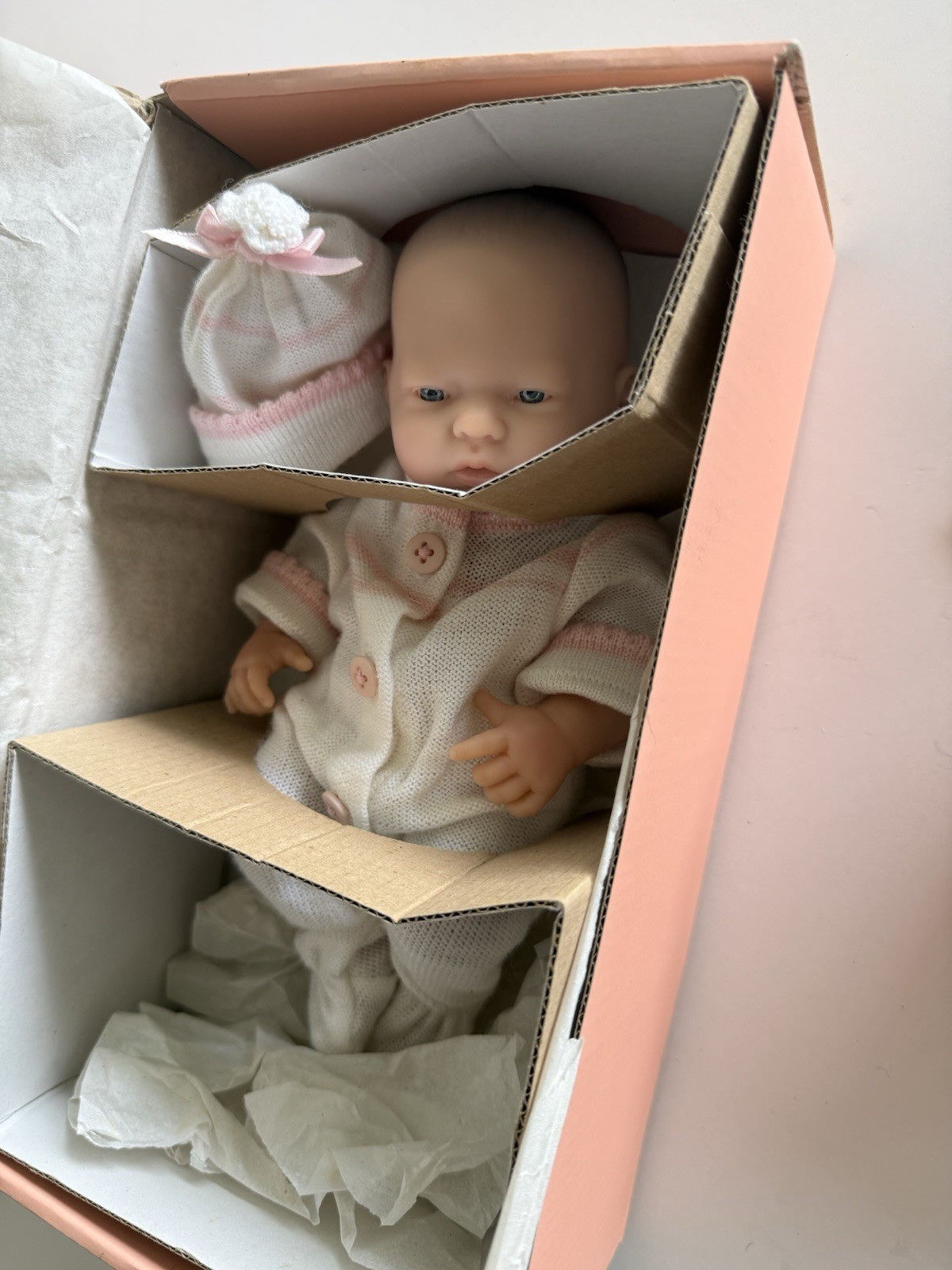 Vintage Berenguer 9.5″ La Newborn Baby Girl Doll-Soft Vinyl Original Box #18422