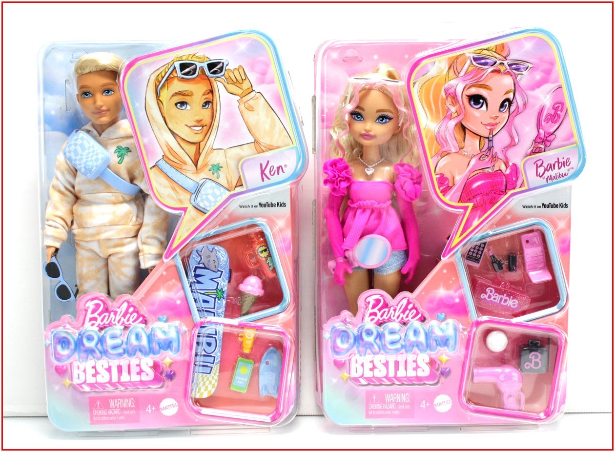 LOT 2 – Barbie Dream Besties Fashion Dolls – BARBIE & KEN + Accessories ❤️NEW❤️
