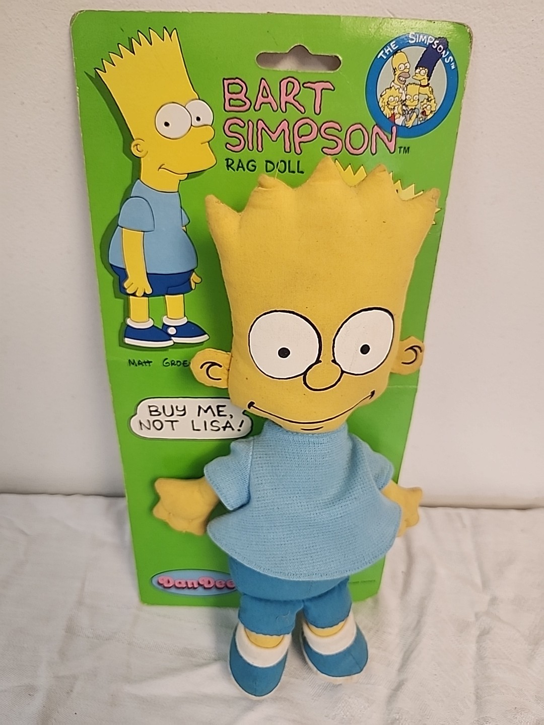 Vintage 10″ Bart Simpson Doll Dan Dee Ragdoll The Simpsons 1990 – New Old Stock