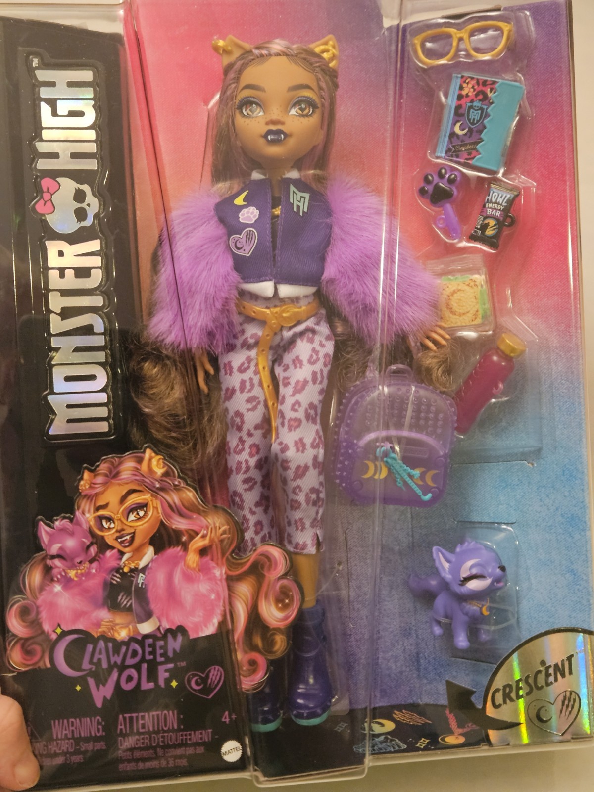 Mattel2023 Monster High Clawdeen Wolf & Crescent Pet 10″ Sealed New In Package