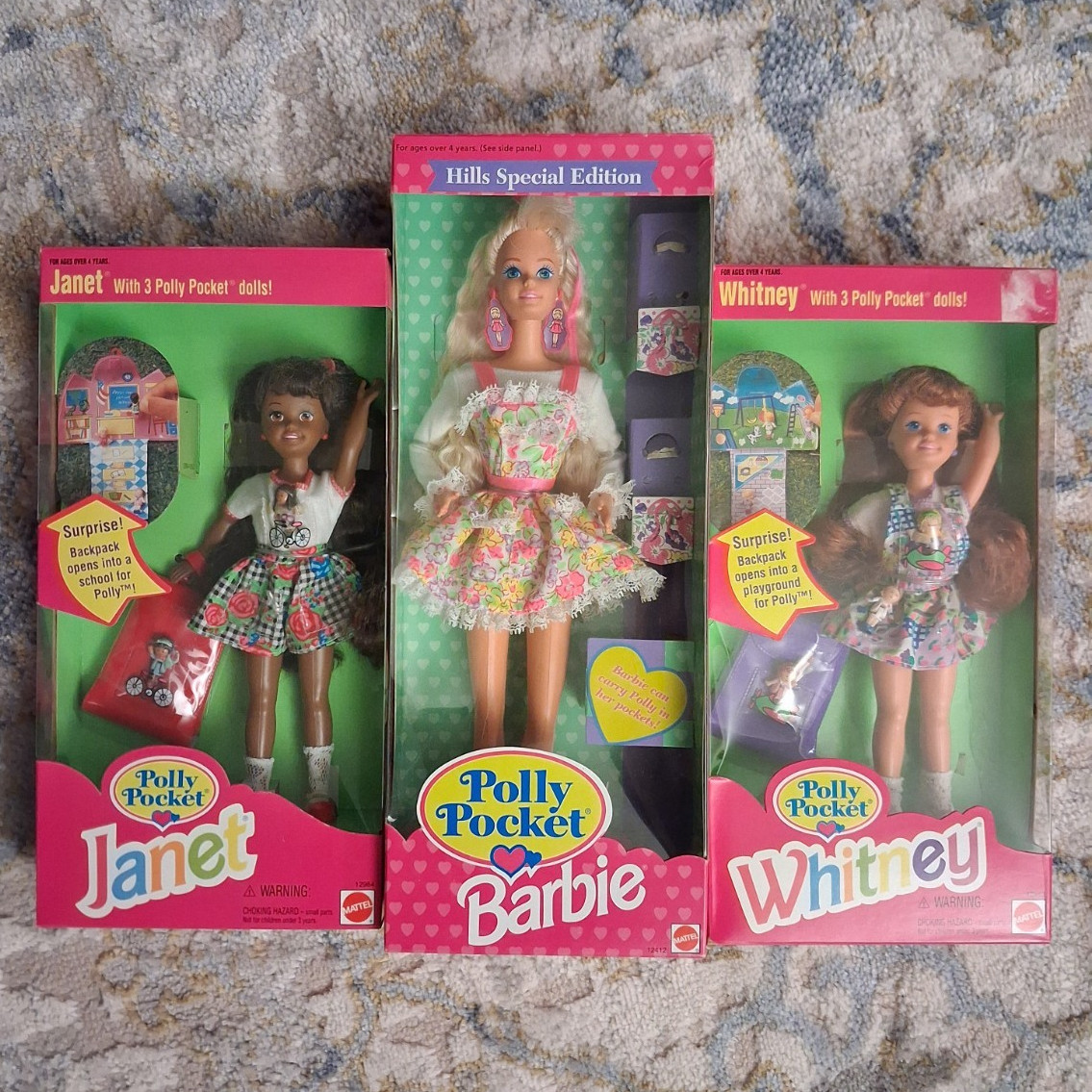 Mattel Polly Pocket Fashion Doll Lot Janet Whitney Barbie Set NIB Vintage 1990s