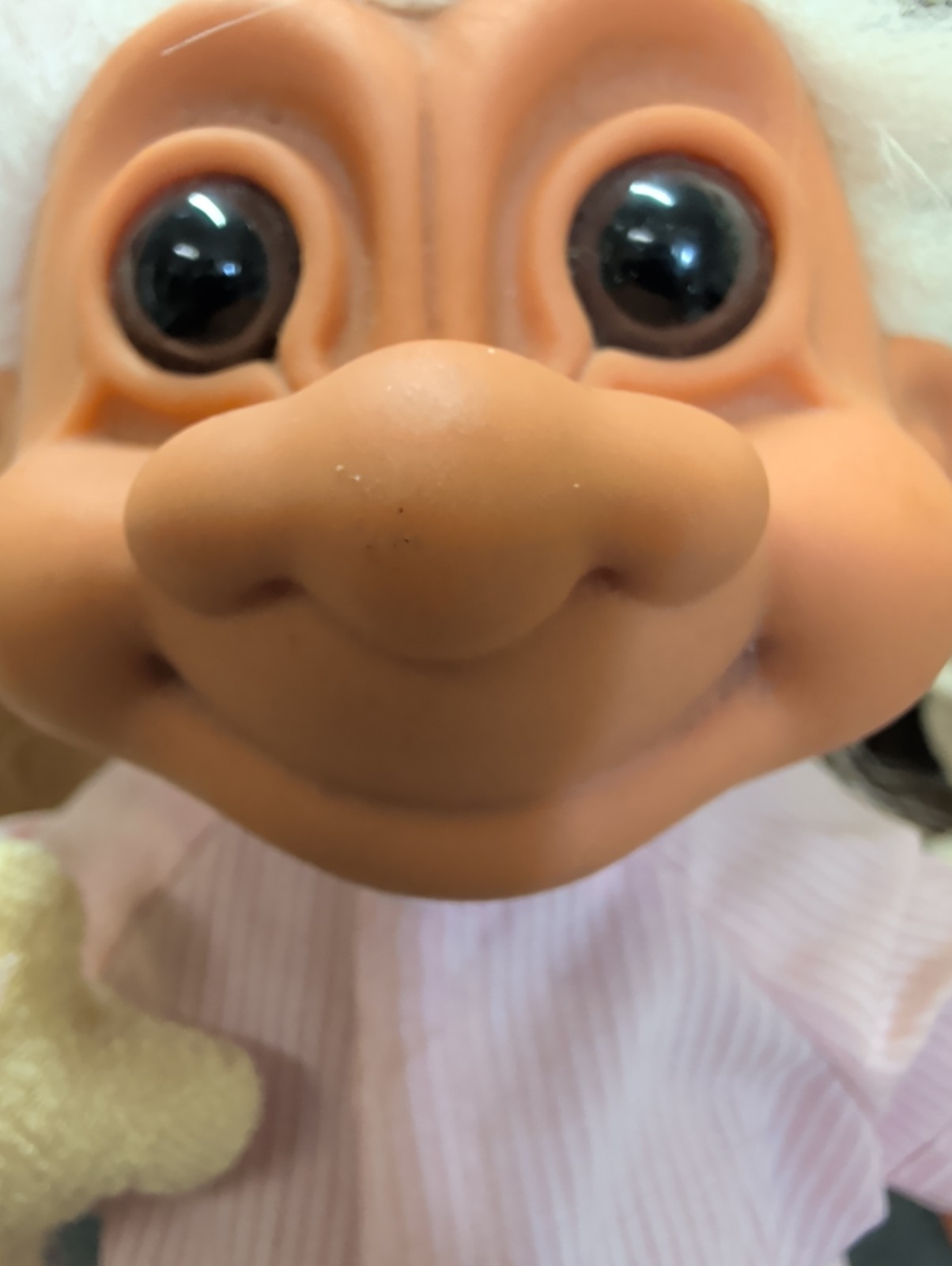 Troll Doll Vtg 7″ Sleepy Time Night Night Russ Pink Pajamas Nightcap Teddy Bear