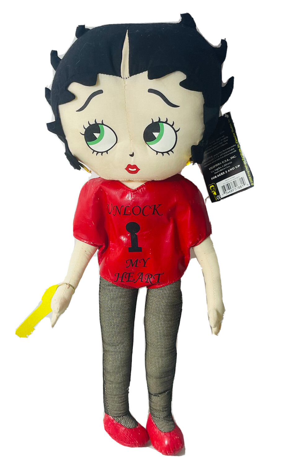 Vintage Betty Boop Stuffed Doll 2003 King Features 17″ Unlock My Heart