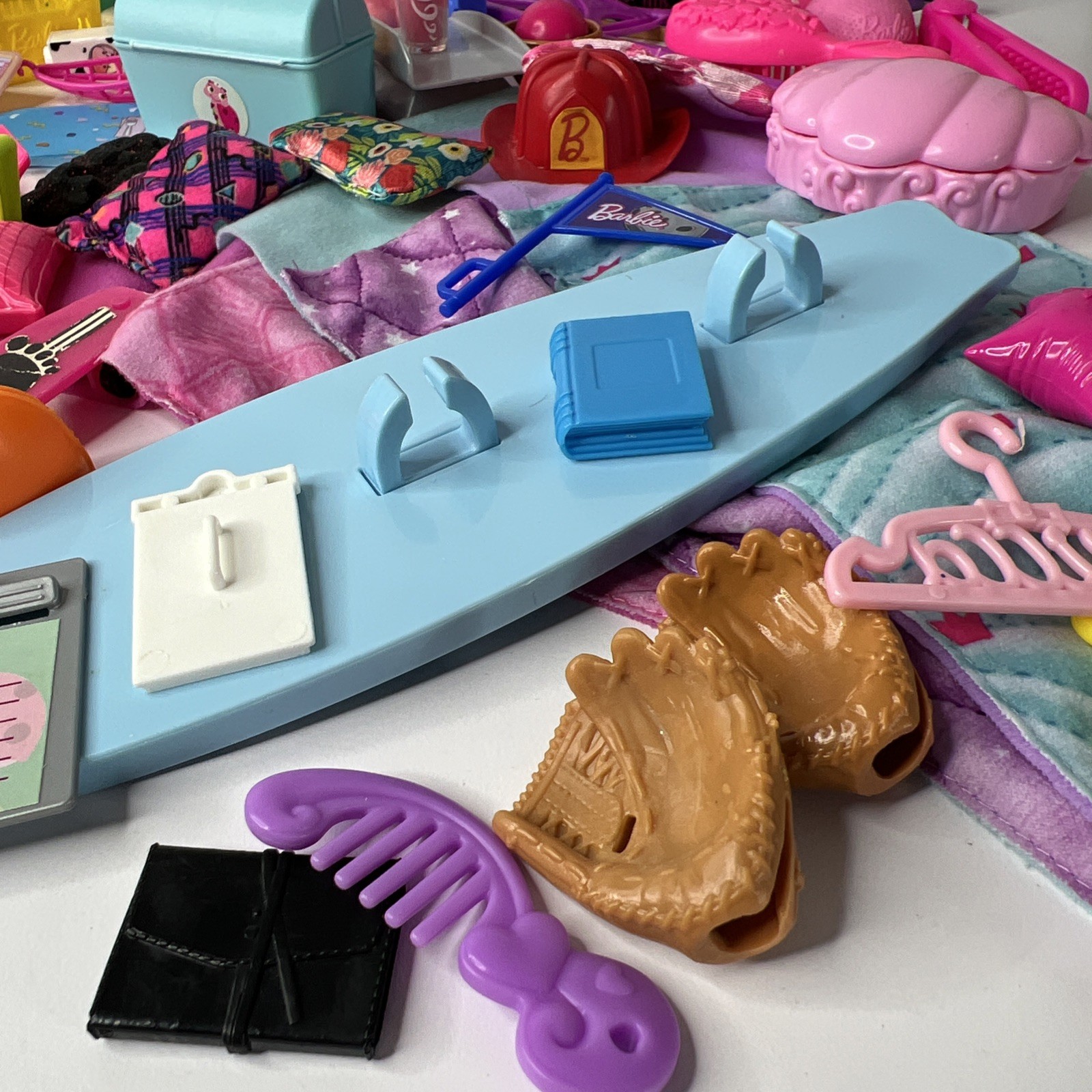 90 Pieces Barbie & Small Doll Assortment Of Accessories Toy Lot Junk Drawer Lot