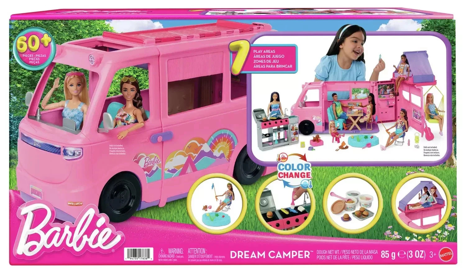 Barbie Dream Camper Playset with Roof Tent & Swing HRJ78 Open Unused BOX DAMAGE