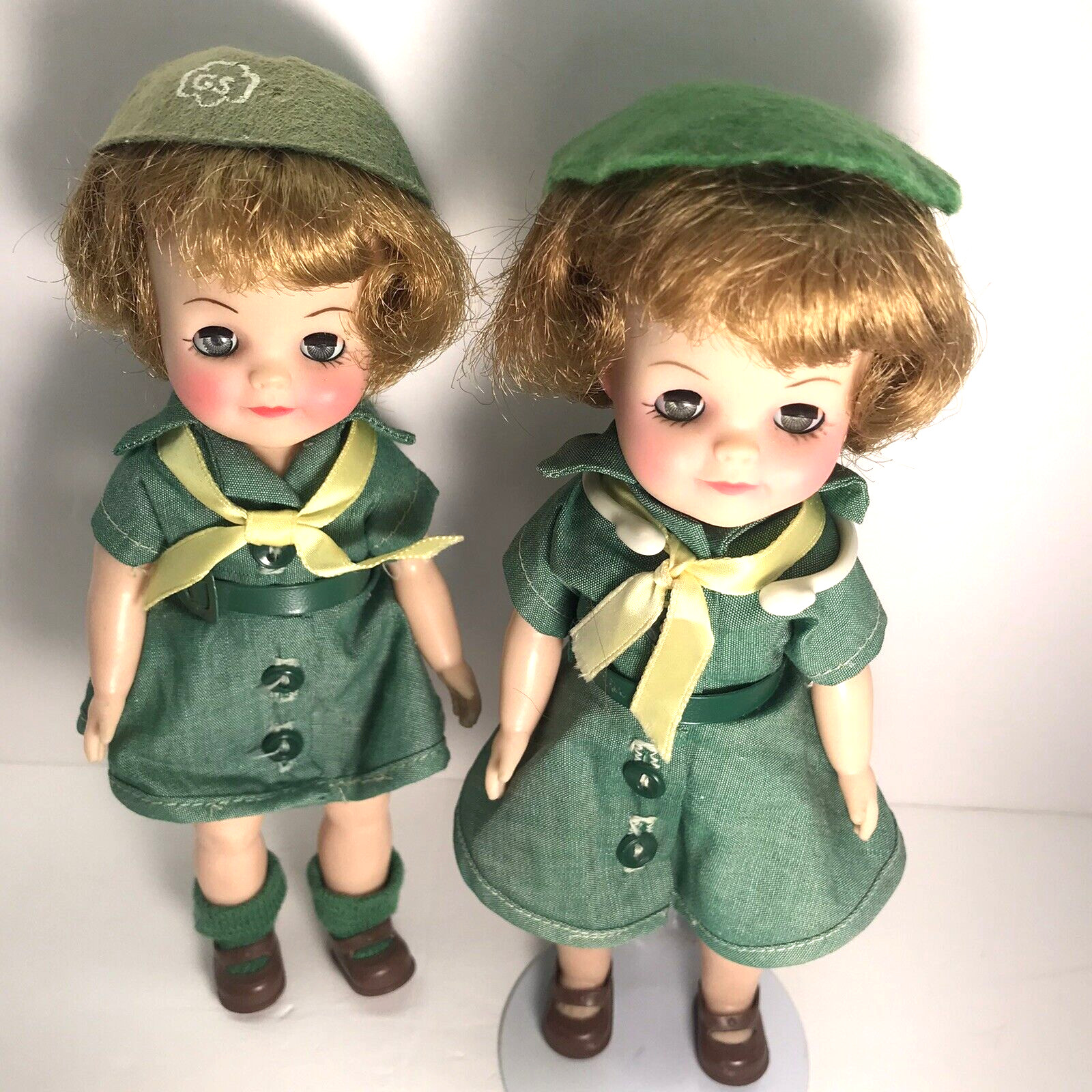 Effanbee Fluffy Brownie Girl Scouts 8” 1965 VTG Original Brunette BOTH