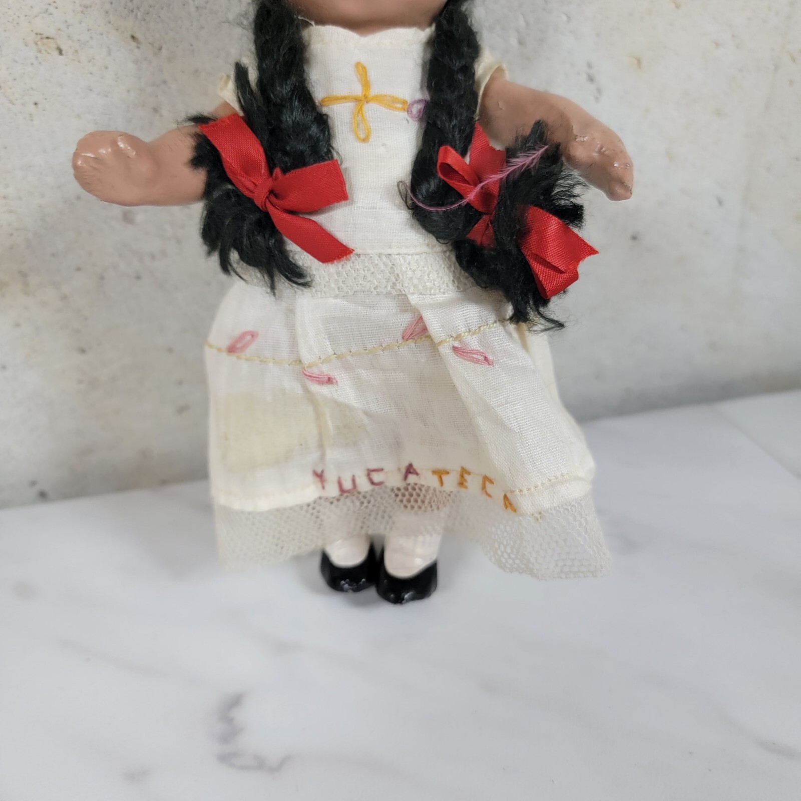 Composition Mexican Ethnic Doll 8″ Circa 1930 Yuca Mexico