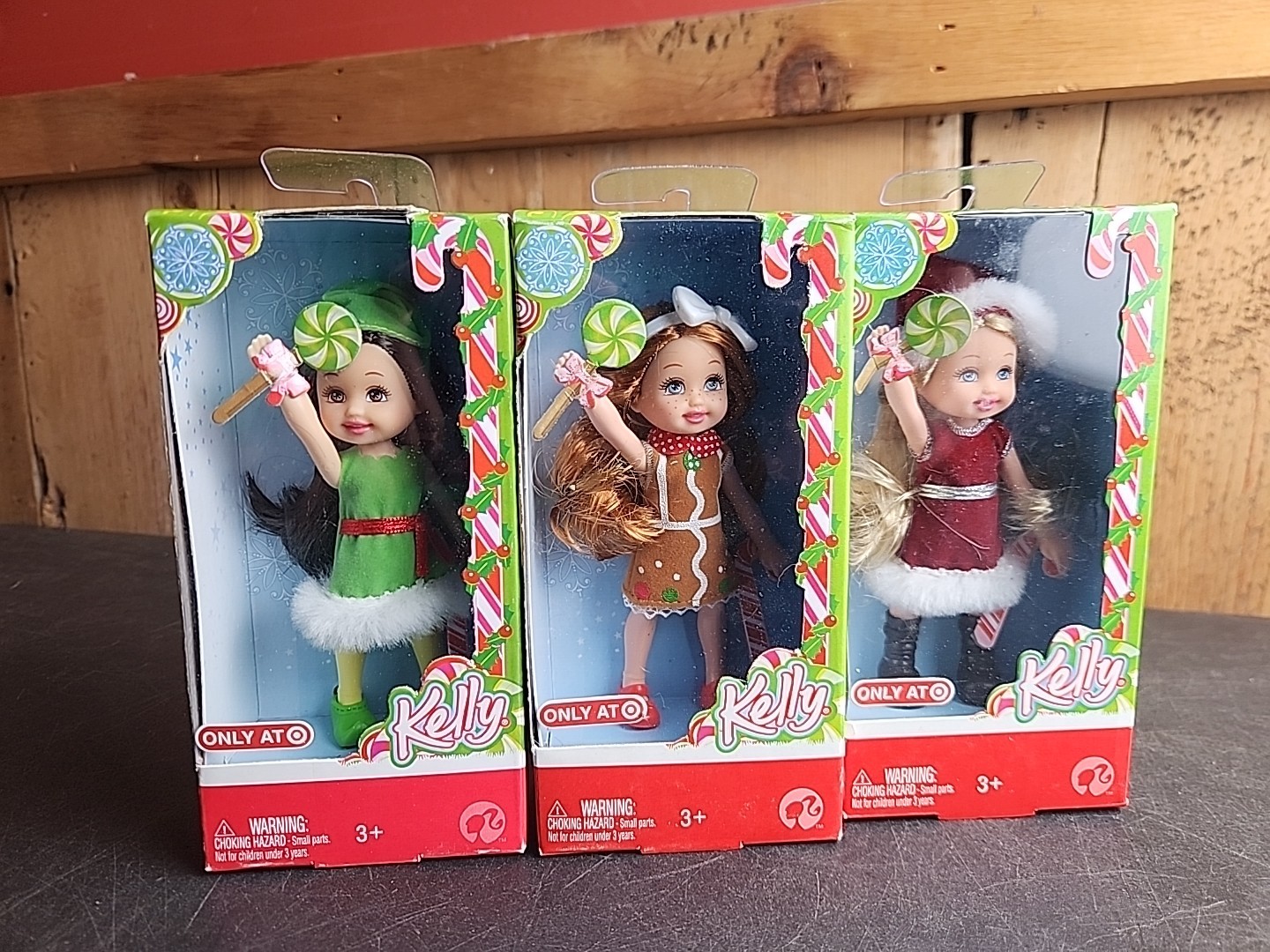 Barbie Christmas Kelly Miranda Kayla Elf Santa Gingerbread Dolls COMPLETE 2008