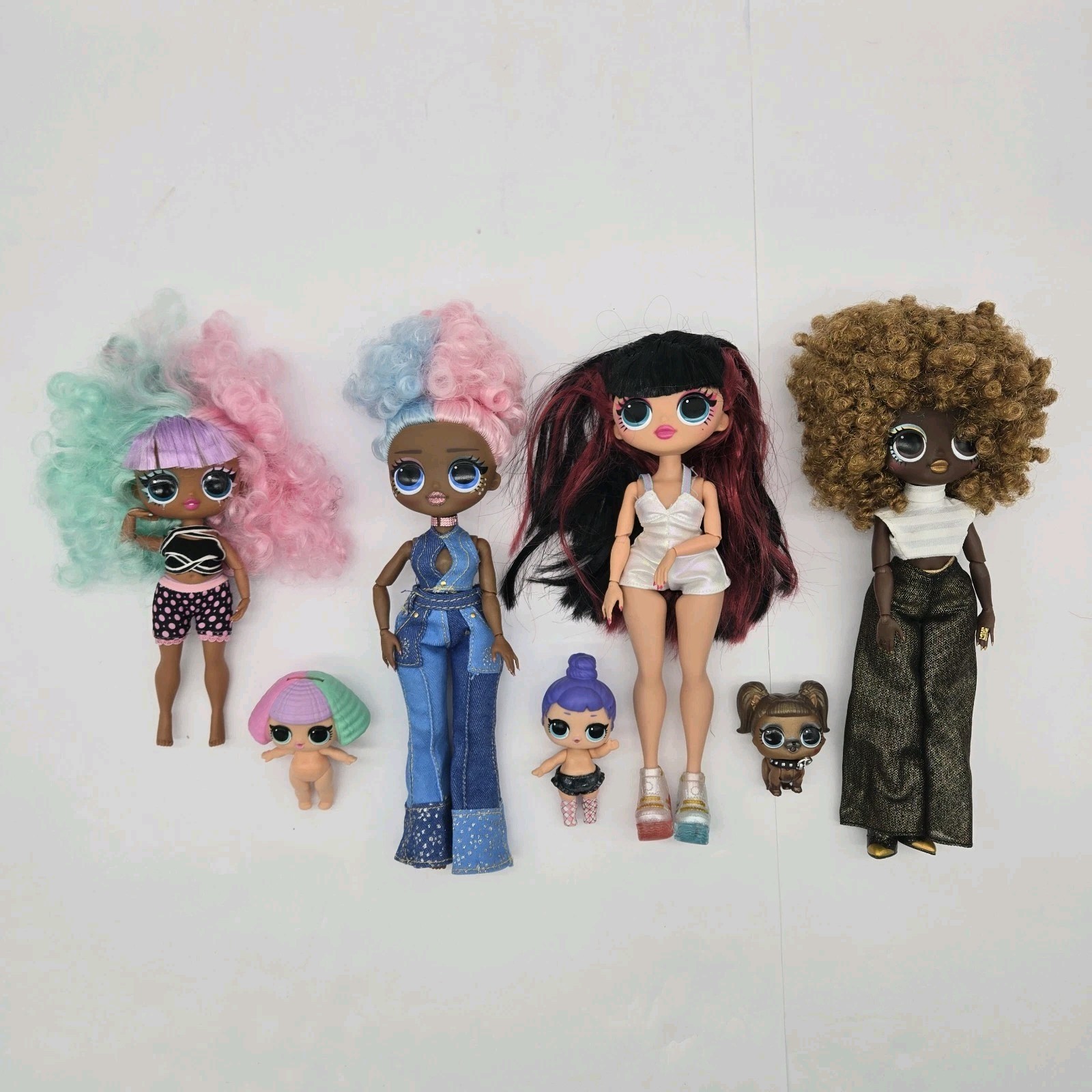 7 LOL OMG Surprise 9″ & 3″ Dolls Lexi Sweets Pranksta Spicy Babe Royal Bee Lot
