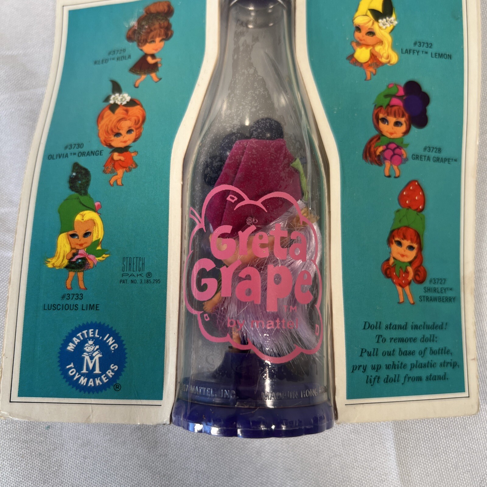 1967 Kola Kiddles Greta Grape *ORIGINAL PACKAGING NEVER OPENED*