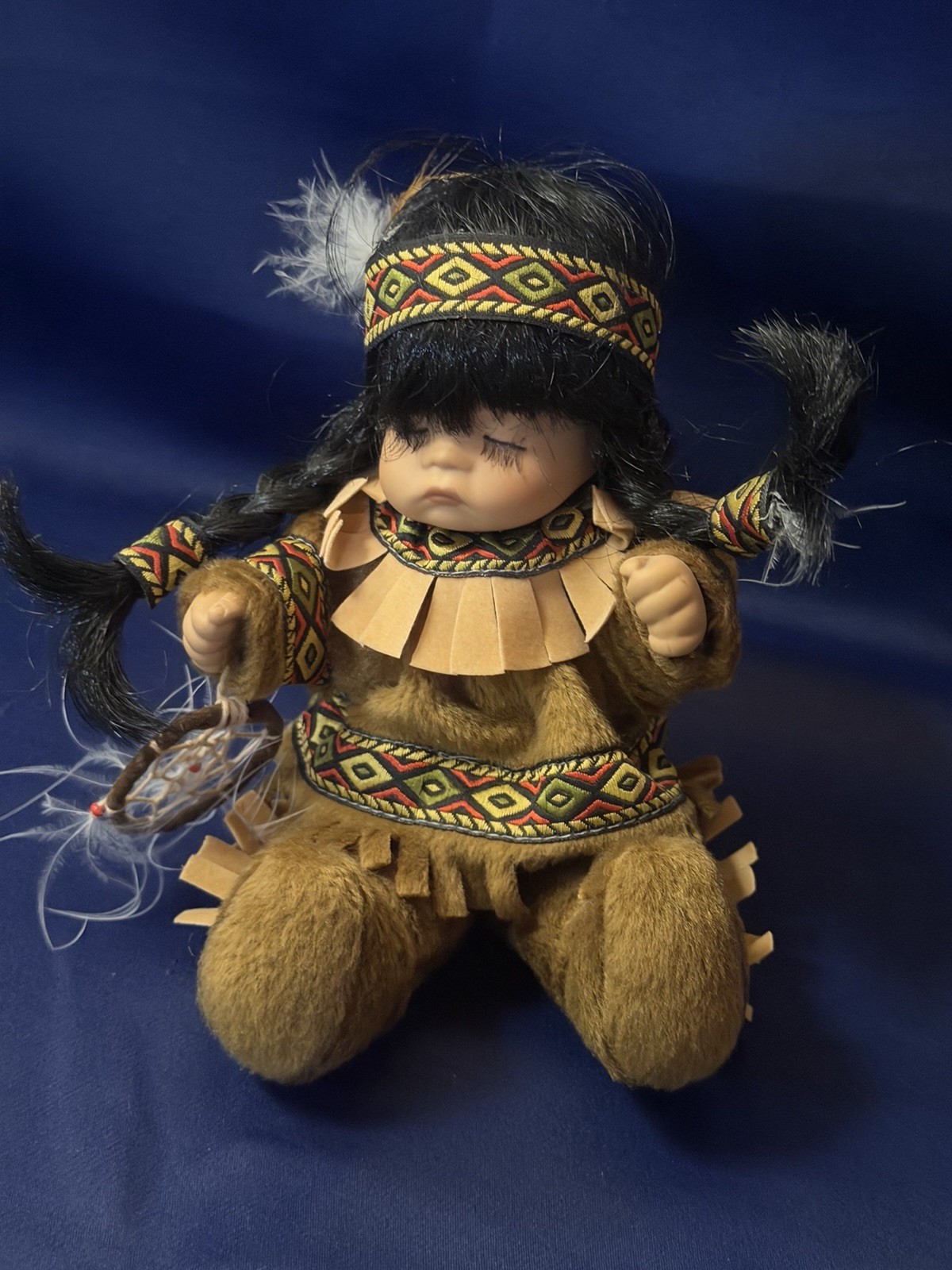 Native American Little Porcelain Doll – Emerald Doll Collection 2001 – 73281B