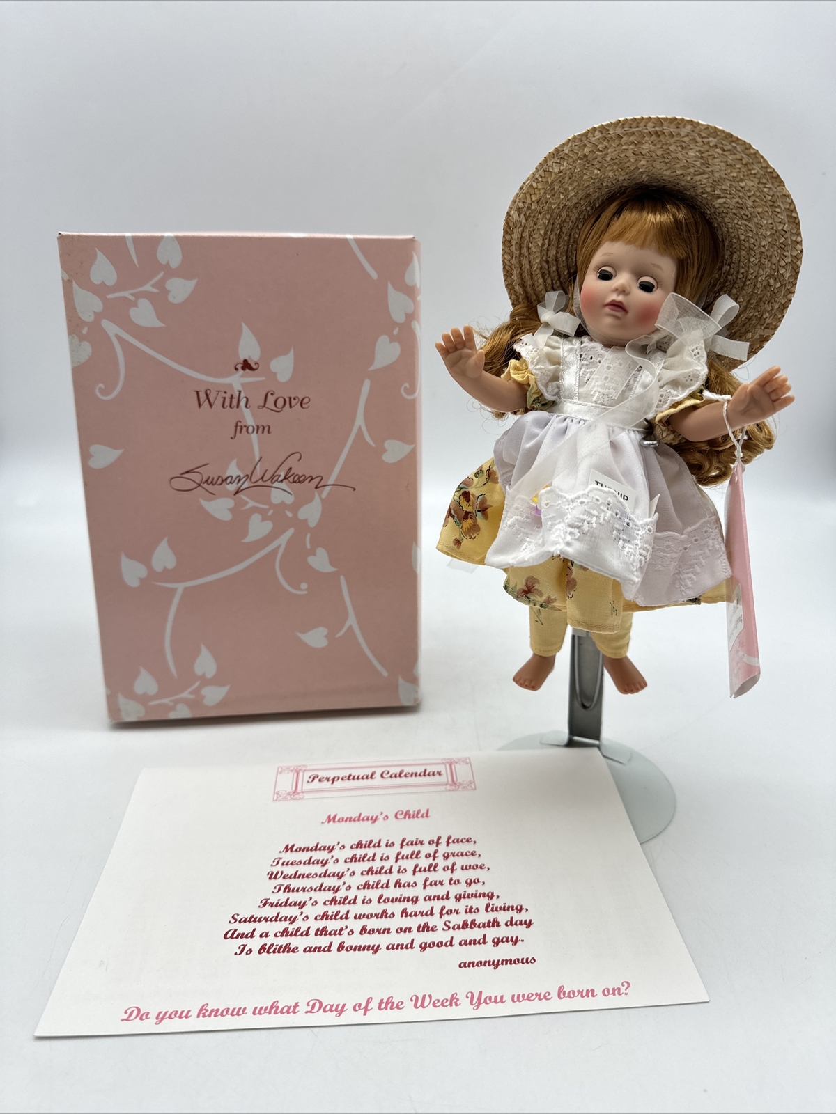 Rare Susan Wakeen Friday’s Child is Loving and Giving 8″ Doll USA