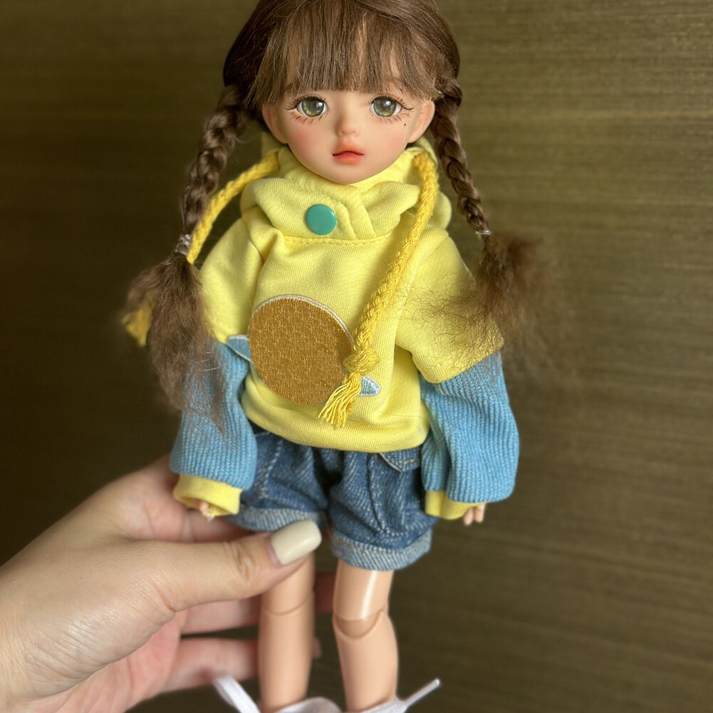 12 inch Height Girl Doll Toy Tan Skin Body Upgrade Makeup Face and Wigs Clothes