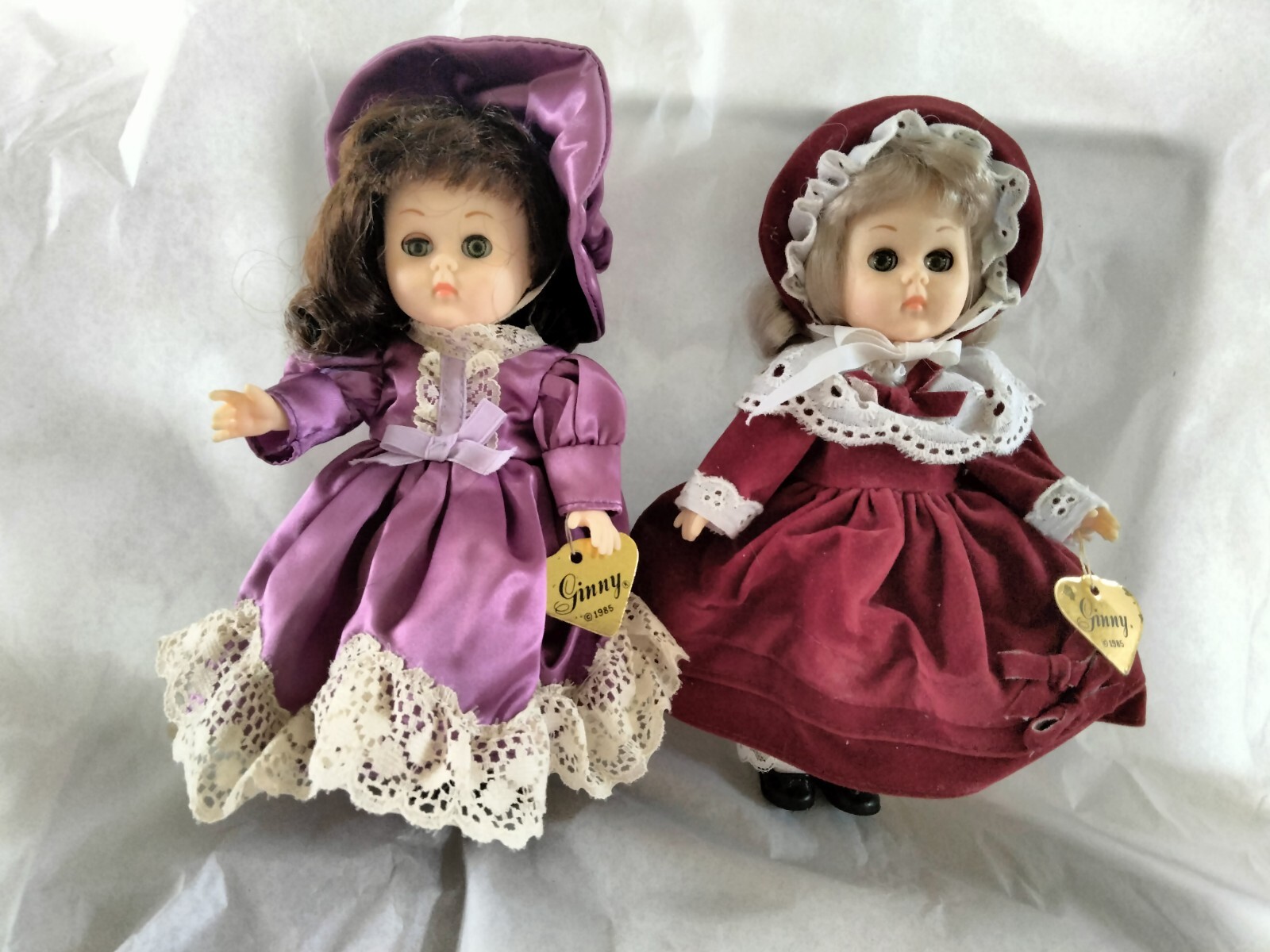 80s Vogue Ginny Doll Lot Velvet Satin Lace Hats Blonde Brown Hair