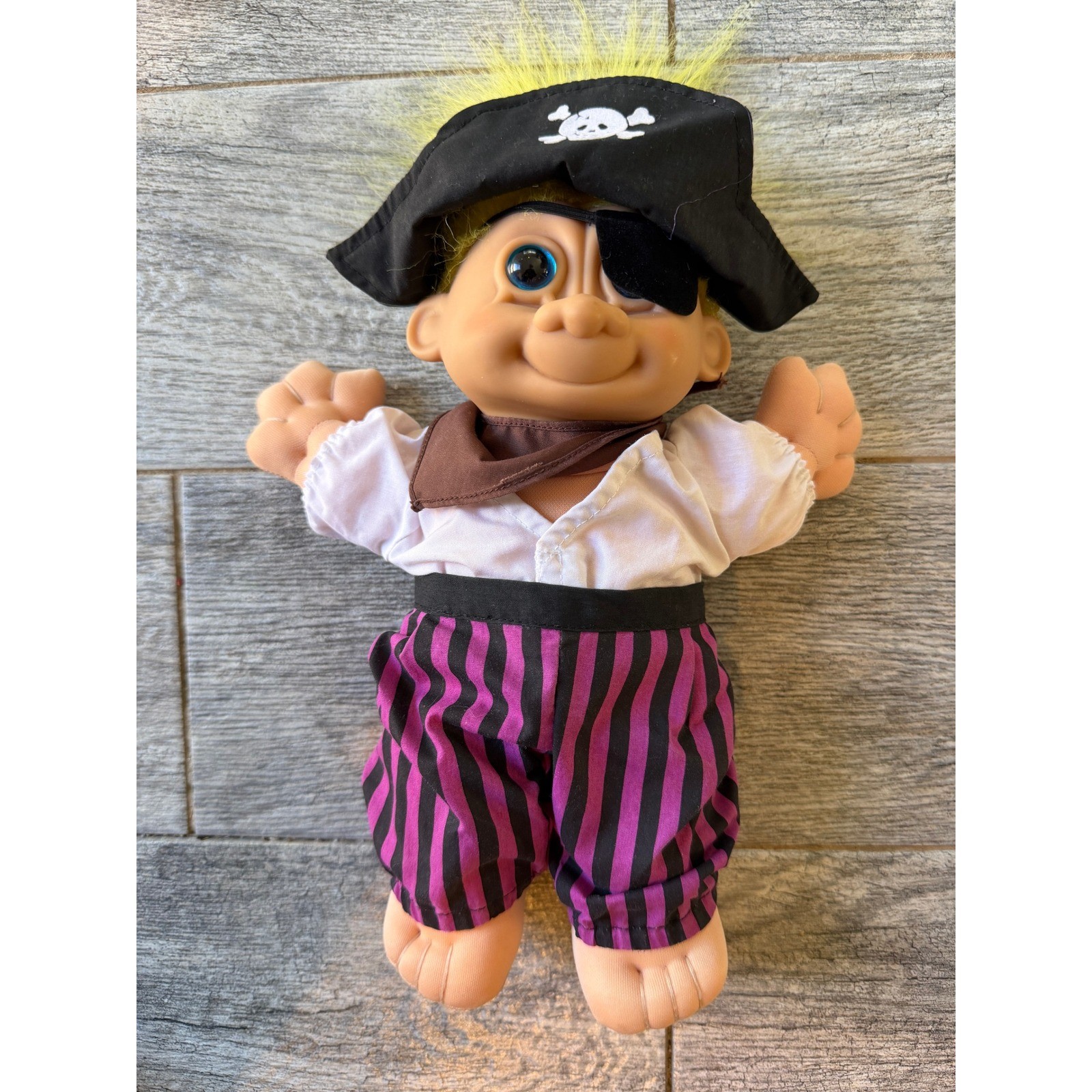 Russ Berrie Pirate Troll Doll 12″ Kidz Soft Body Vintage Plush Sinbad 90s 2314