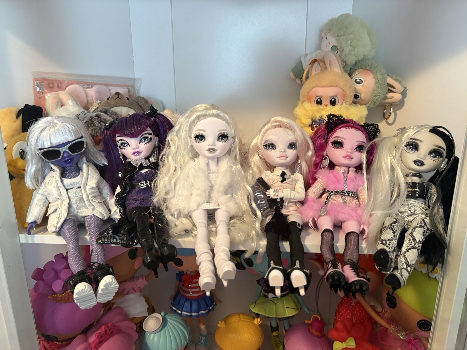 SHADOW HIGH Lot Girl Dolls White Wavy Hair w/ Outfits & Shoes 6 dolls