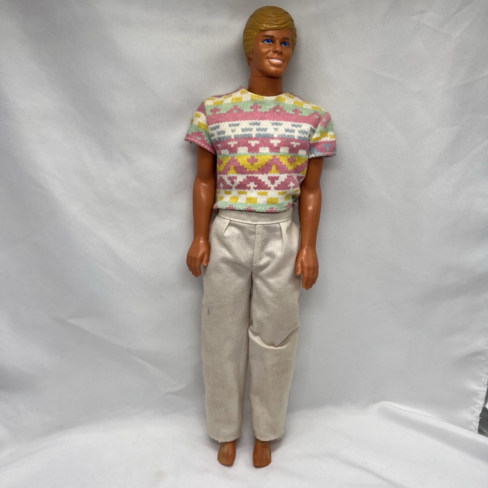 1980s Mattel Ken Blonde Doll Redressed Spotted Legs Some TLC read