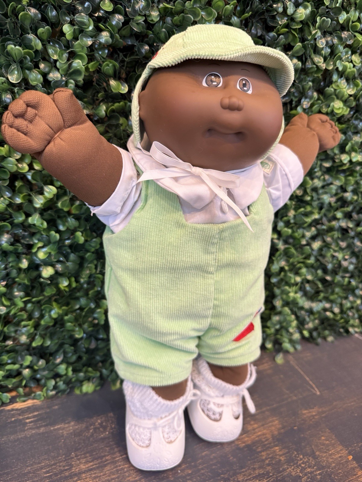 EUC Vintage 1985 Cabbage Patch Baby Doll African American Original Outfit & Hat