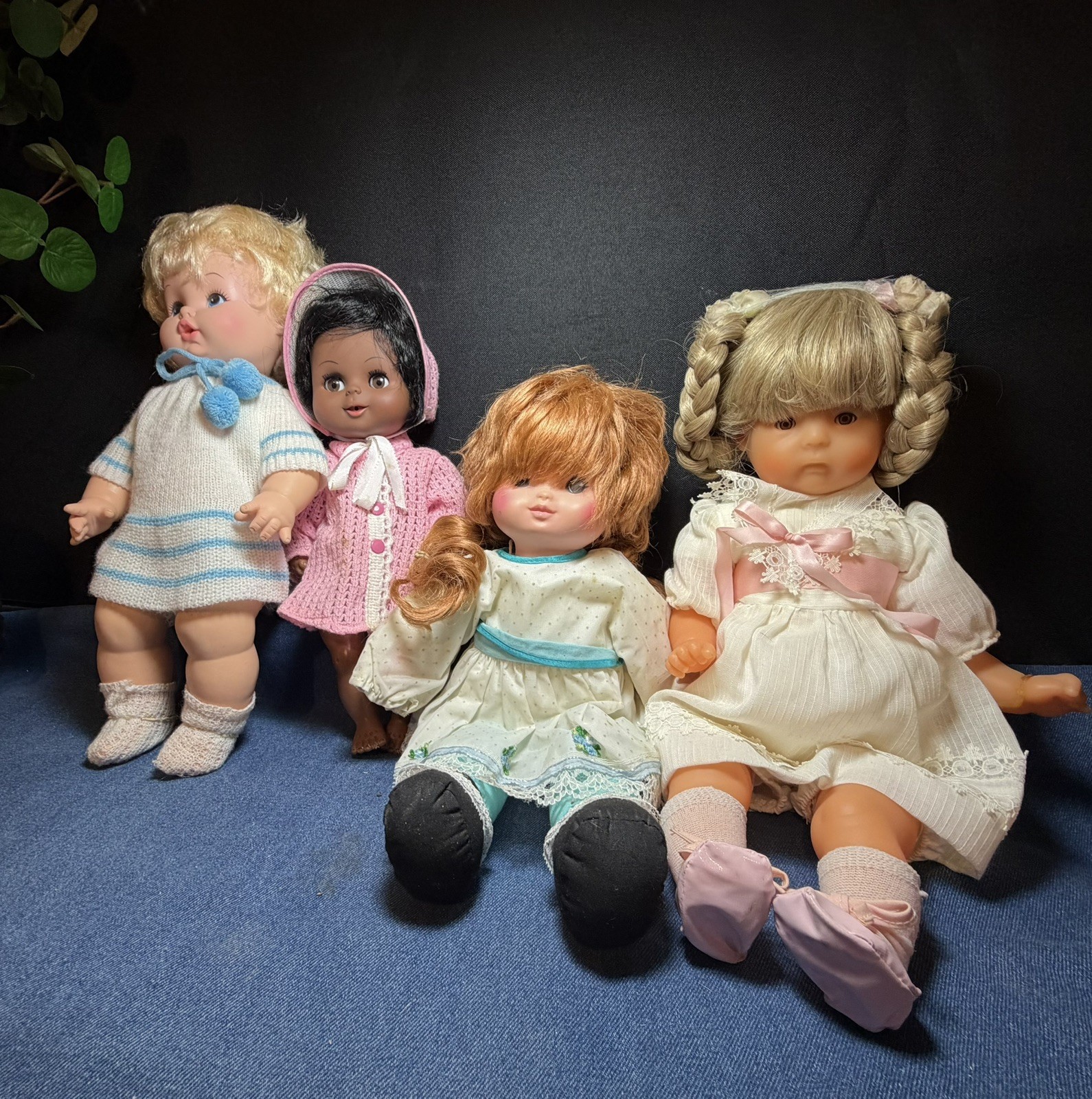 Four Vintage dolls, 12″-16″, Eegee plus unknown brands