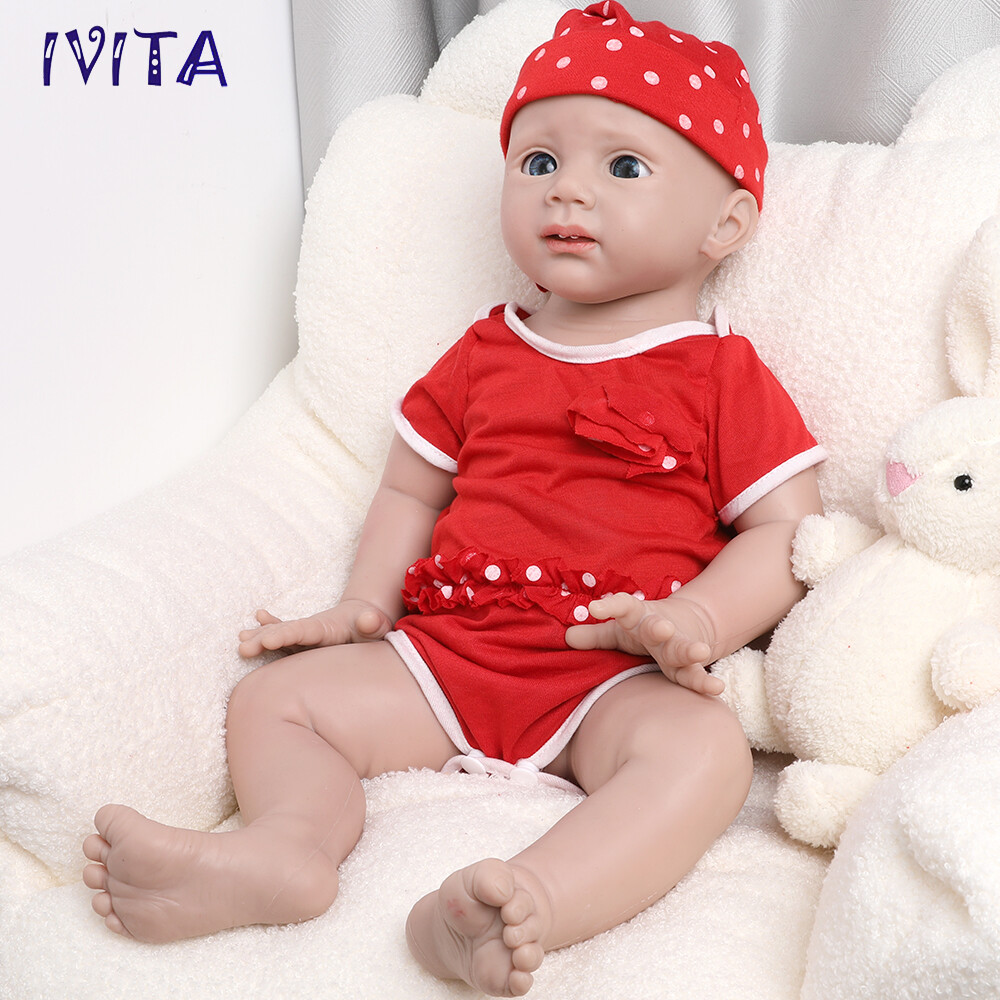 IVITA 20” Full Body Soft Silicone Reborn Doll Newborn Baby Girl Toy Gift