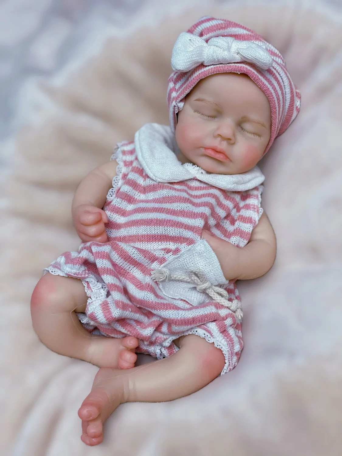 33cm Can Open Mouth Full Body Solid Silicone LouLou Reborn Girl and Boy Doll