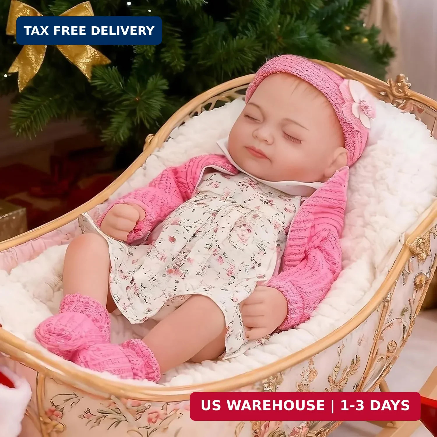 Full Silicone Baby Dolls Girl Vinyl, Reborn Realistic Baby Doll 10″ Lifelike, Re