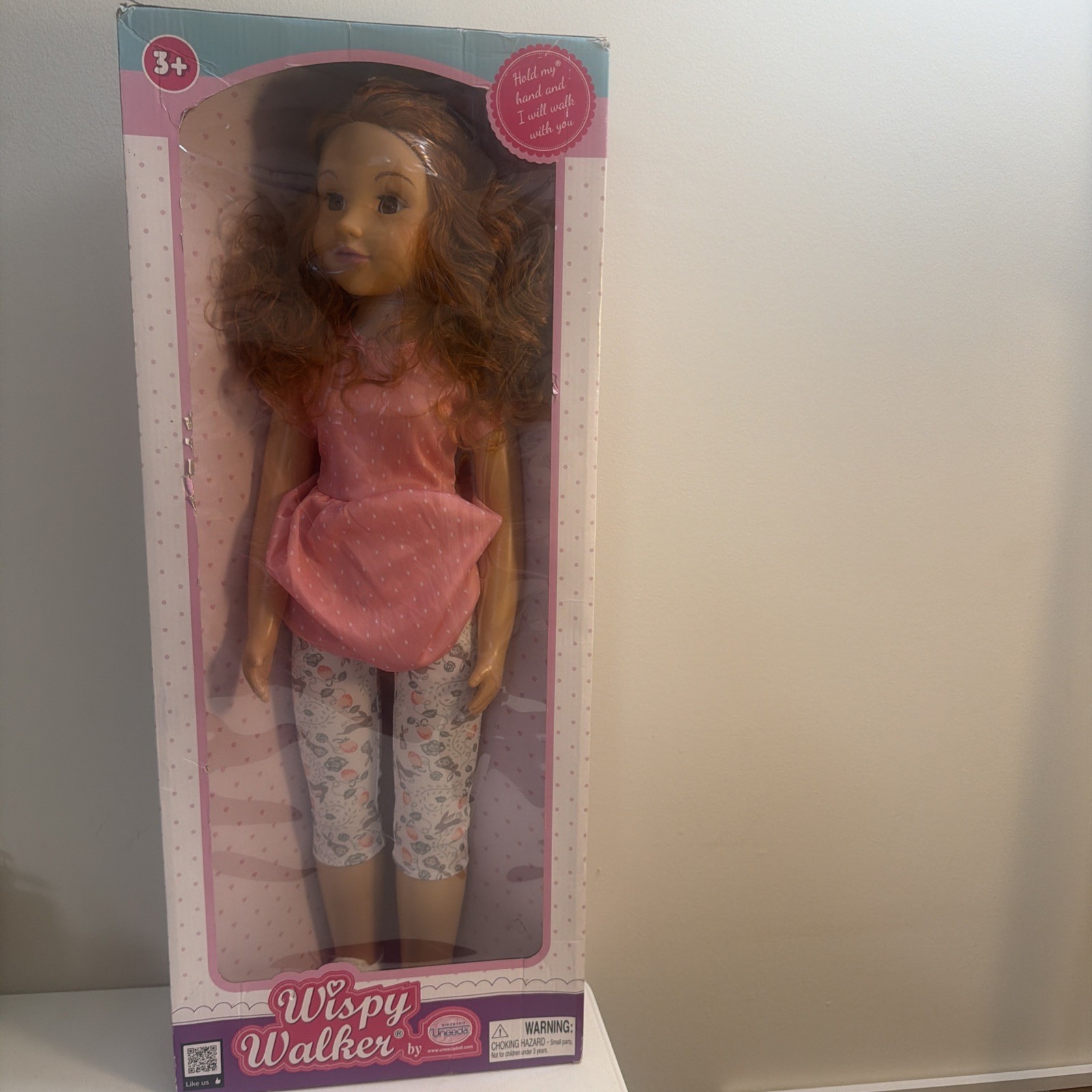 Uneeda Wispy Walker 32″ Life-Size Walking Doll reddish brown Hair Brown Eyes NIB