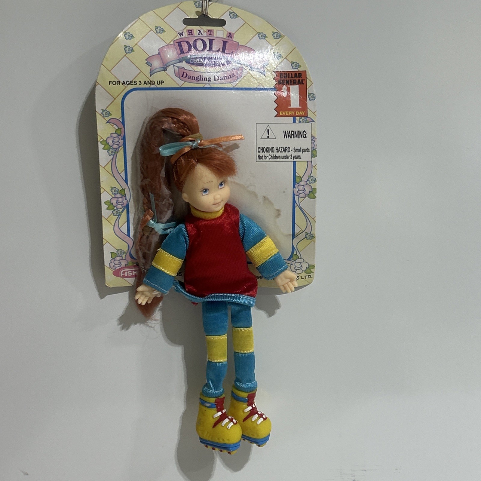 Vintage Fishel Toys What A Doll Dangling Danna 1999 Card Wear NEW ON CARD