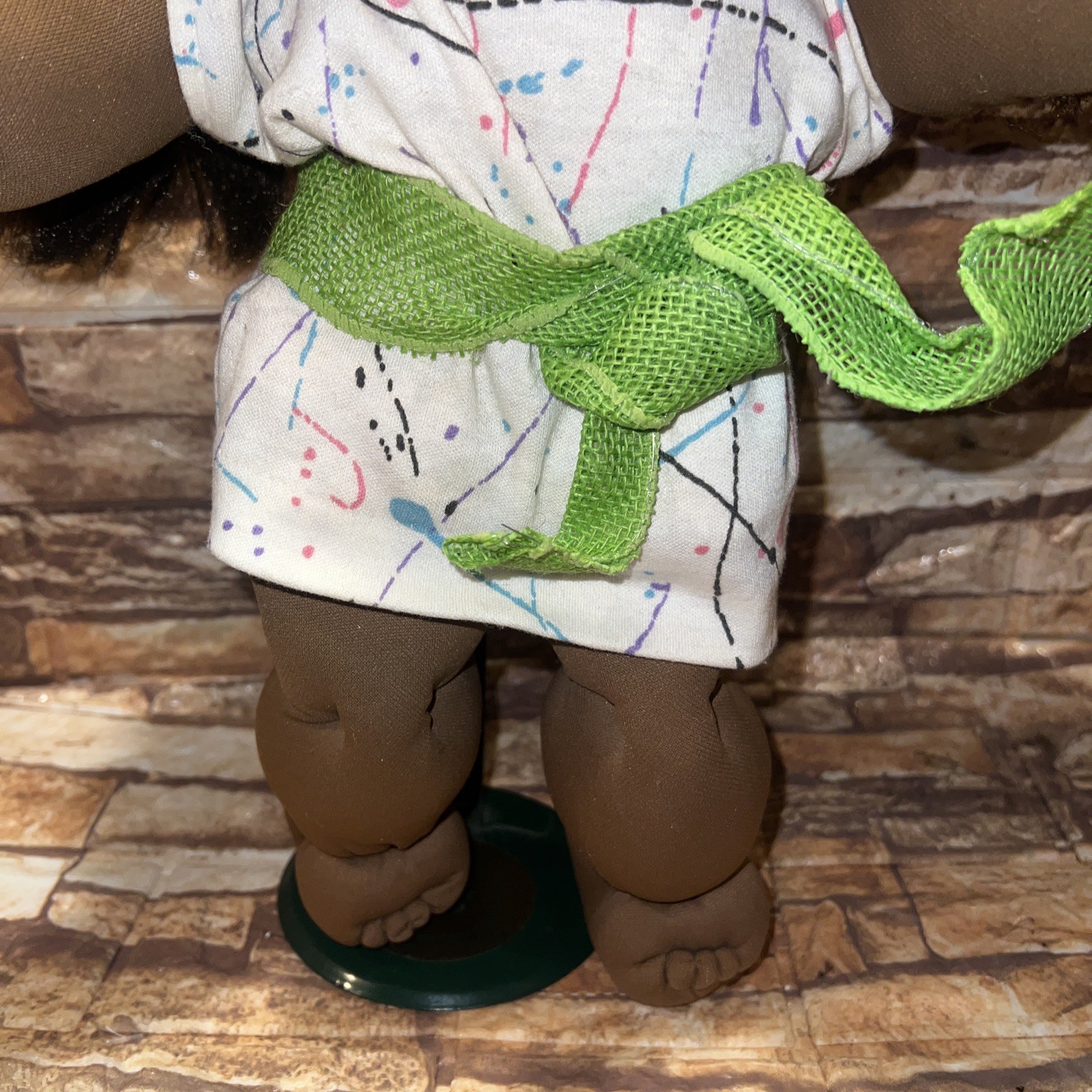 Cabbage Patch Black Doll Long Black Hair Cornsilk Pigtails/Bangs No Tooth Rare