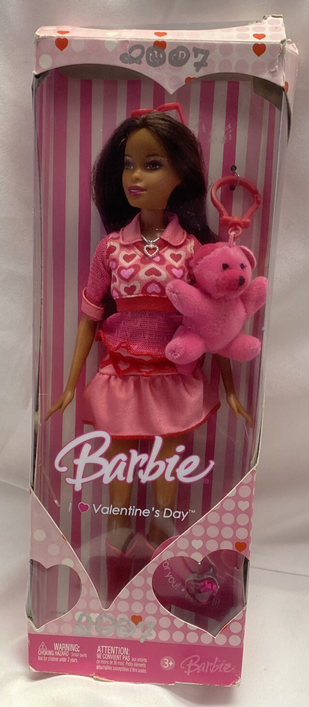 I love valentine’s day barbie #j9192 Box Has Damage Barbie Doll Pink Heart Dress