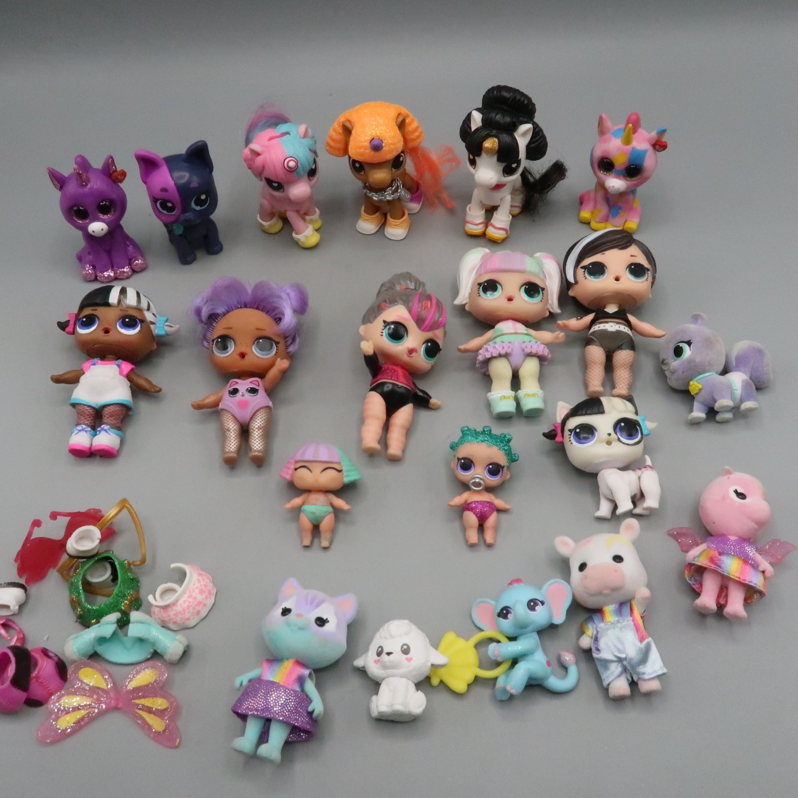 LOL Surprise Mixed Lot of Mini Dolls 3” Figures Zuru Unicorn Flocked Animals Toy
