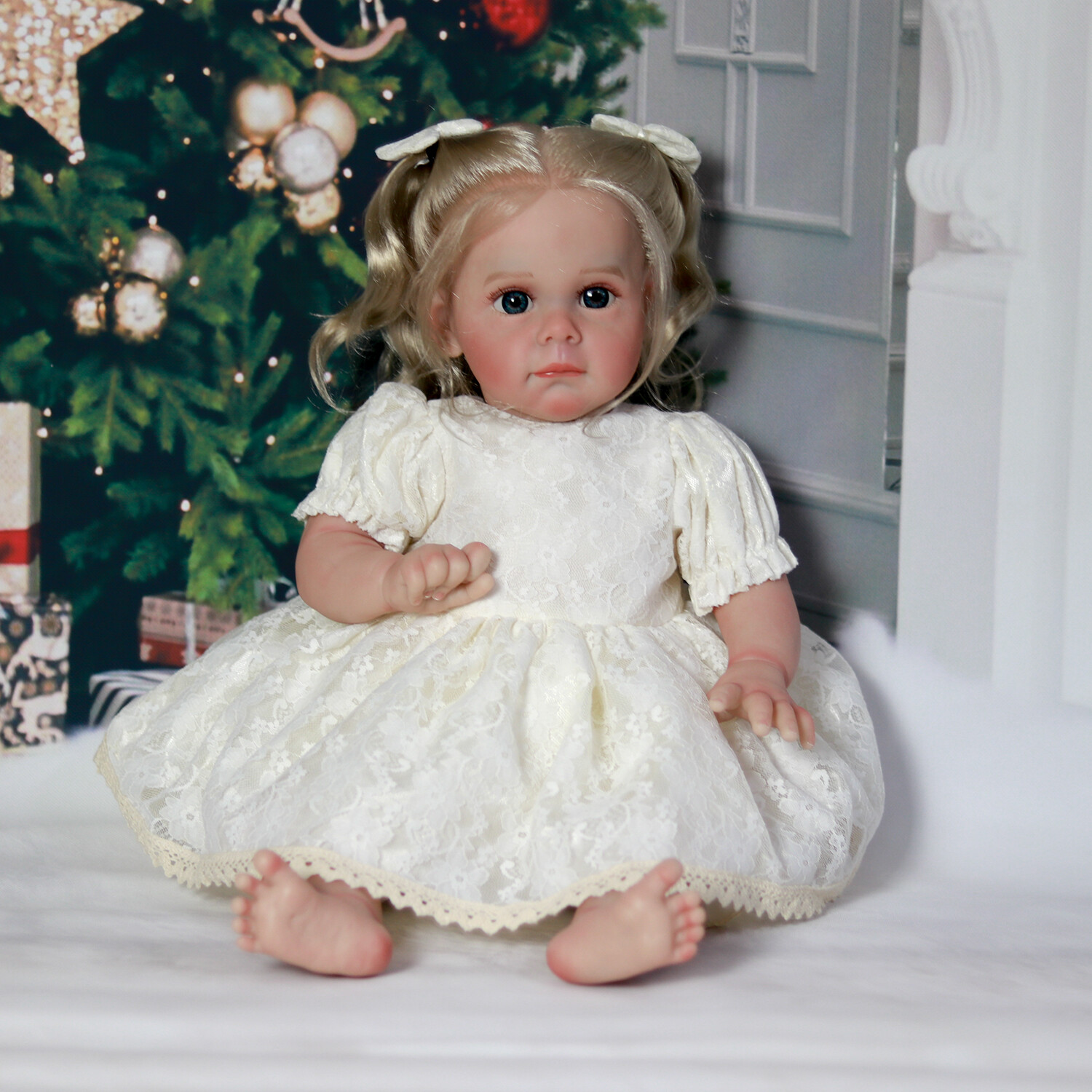 Handmade Soft Reborn Dolls Realistic Silicone Vinyl Newborn Baby Girl Doll Xmas