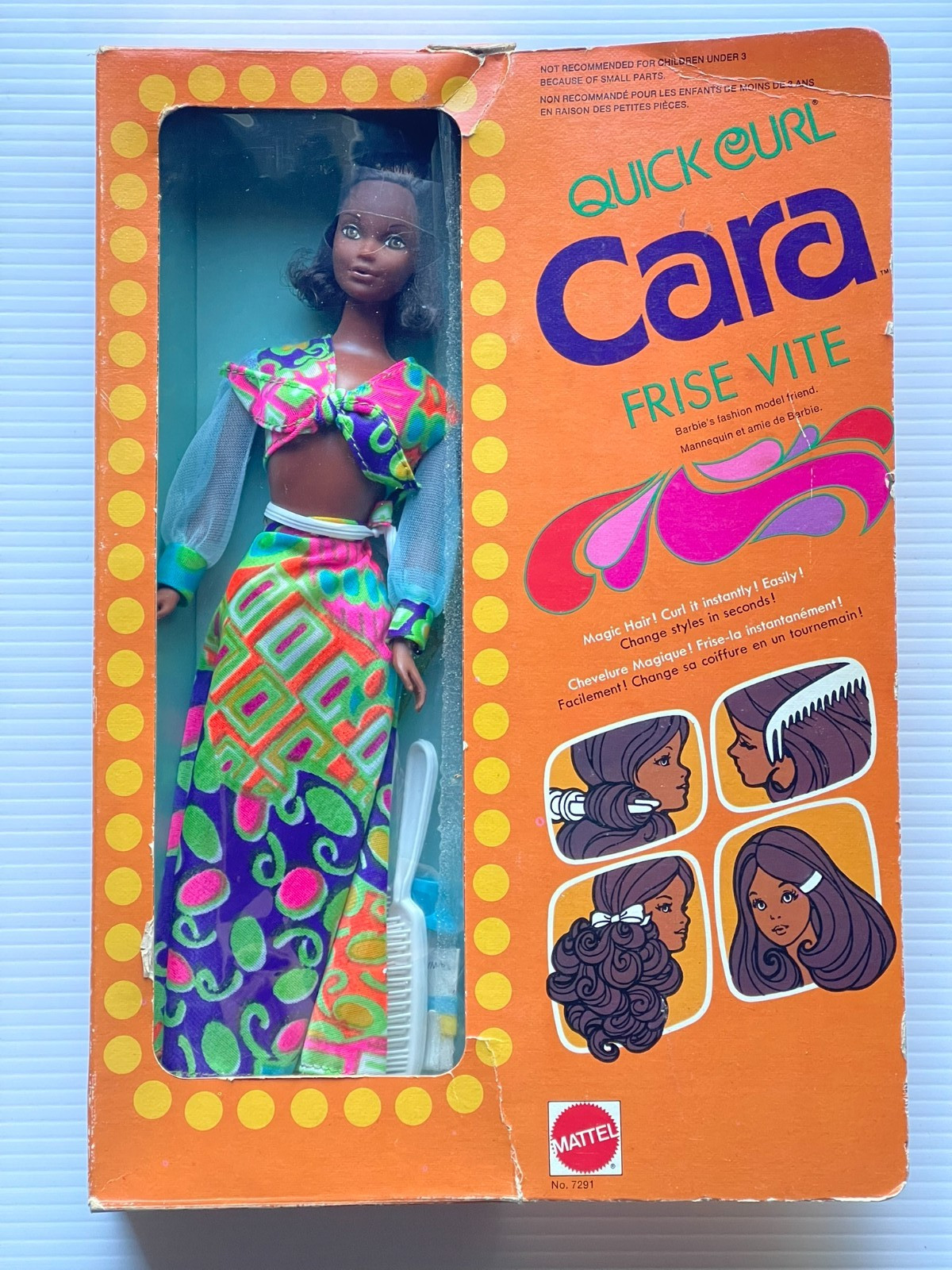 Vintage Quick Curl AA Cara 1974 Mattel # 7291 -Steffi Face – detached plastic