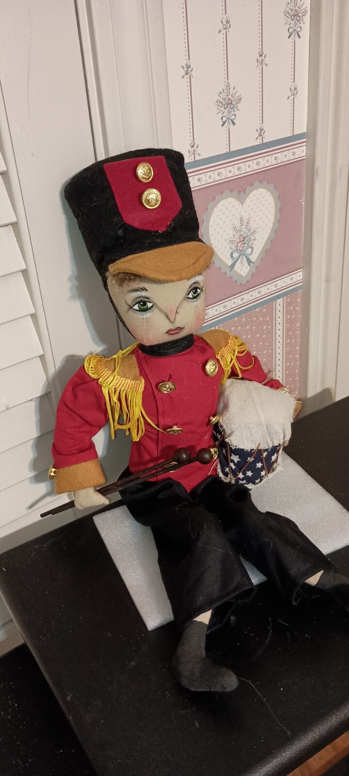 JOE SPENCER-GATHERED TRADITIONS-18″H-DANNY LITTLE DRUMMER BOY ART DOLL-2024-NEW