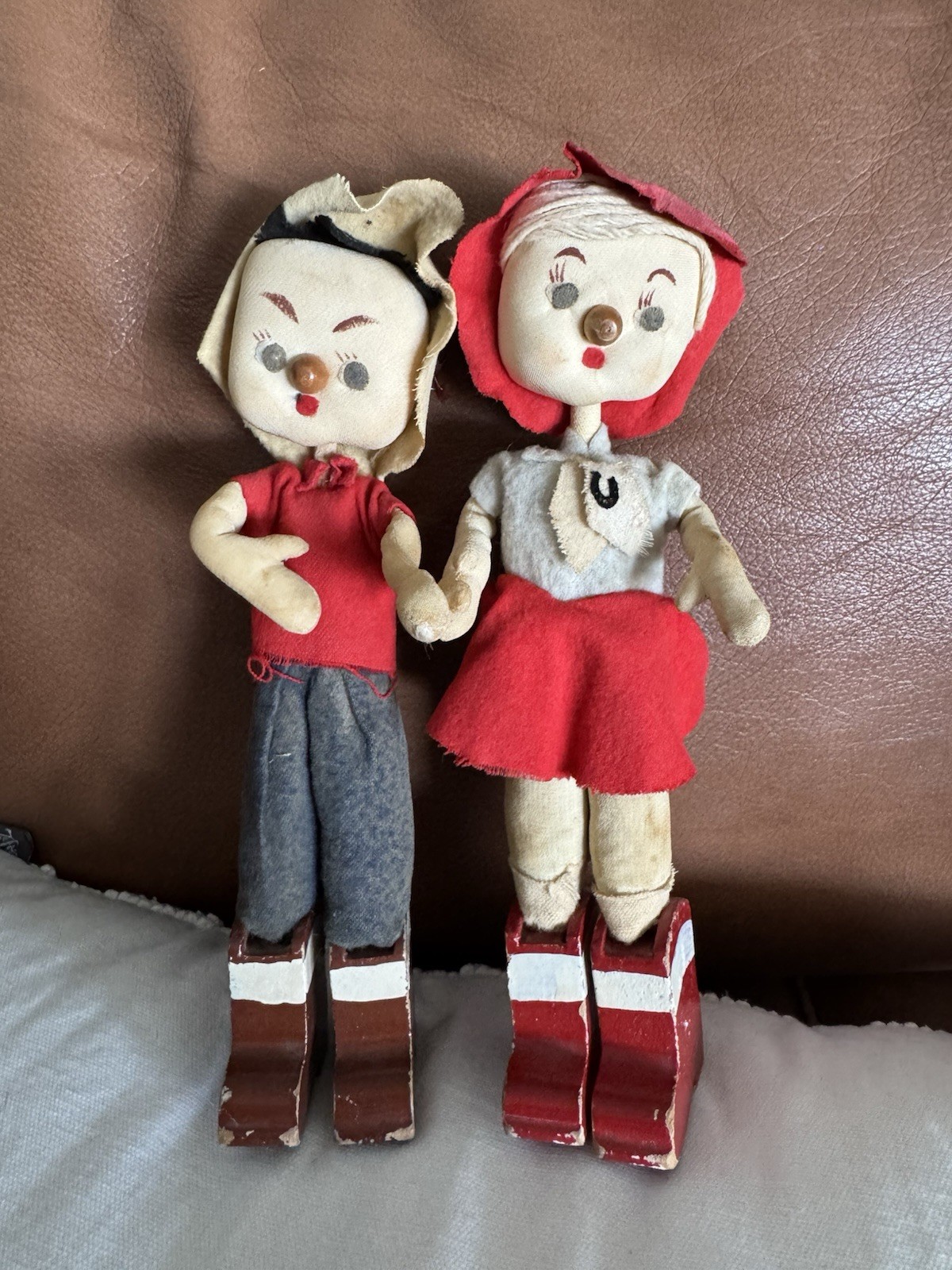 Vintage Stockinette Boy And Girl Doll Pair Made in Japan | 1950s 1960s Kitschy