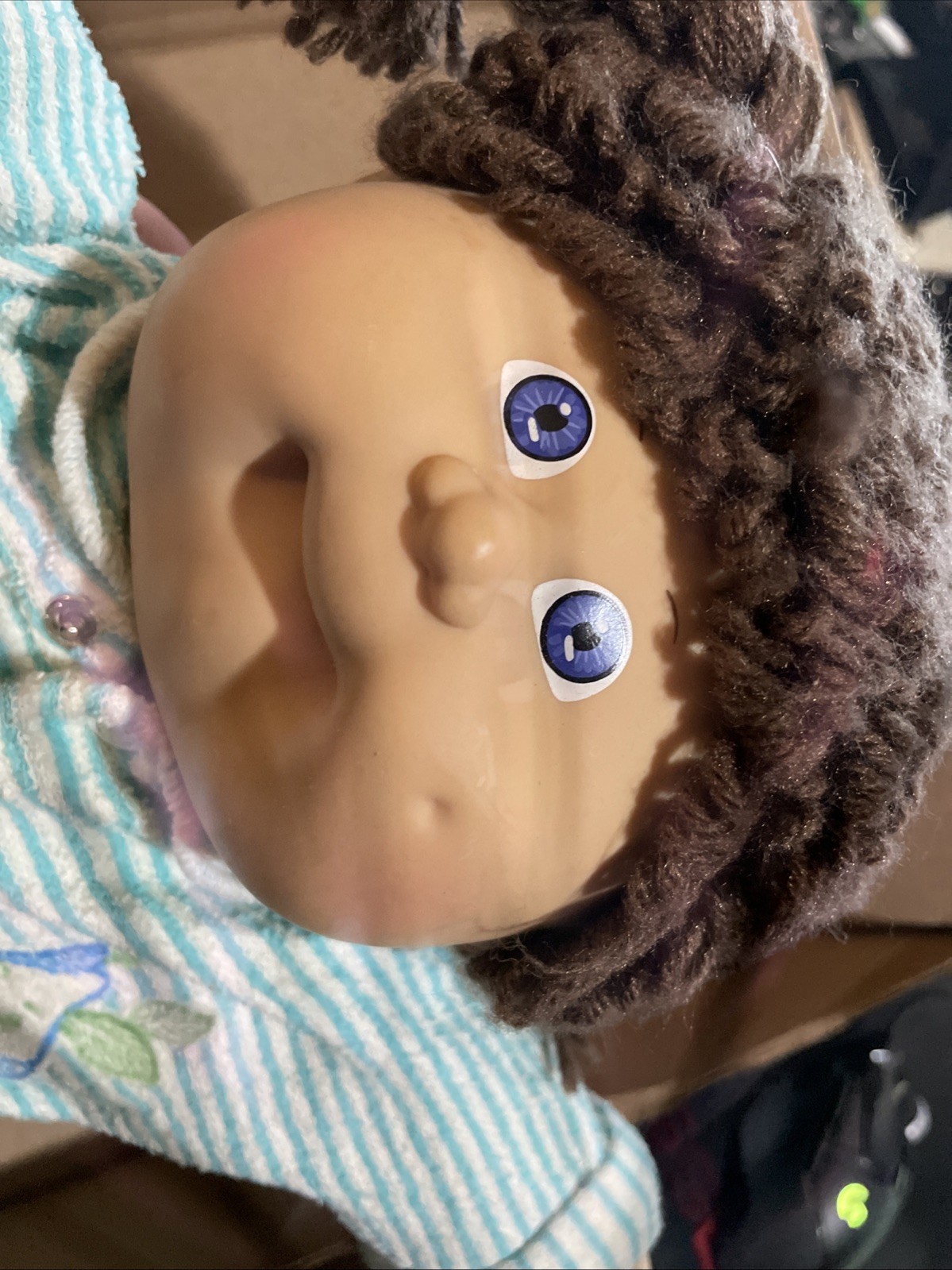 Cabbage Patch Kid Doll 1986’s Brown Yarn Hair and Blue Eyes vtg nice