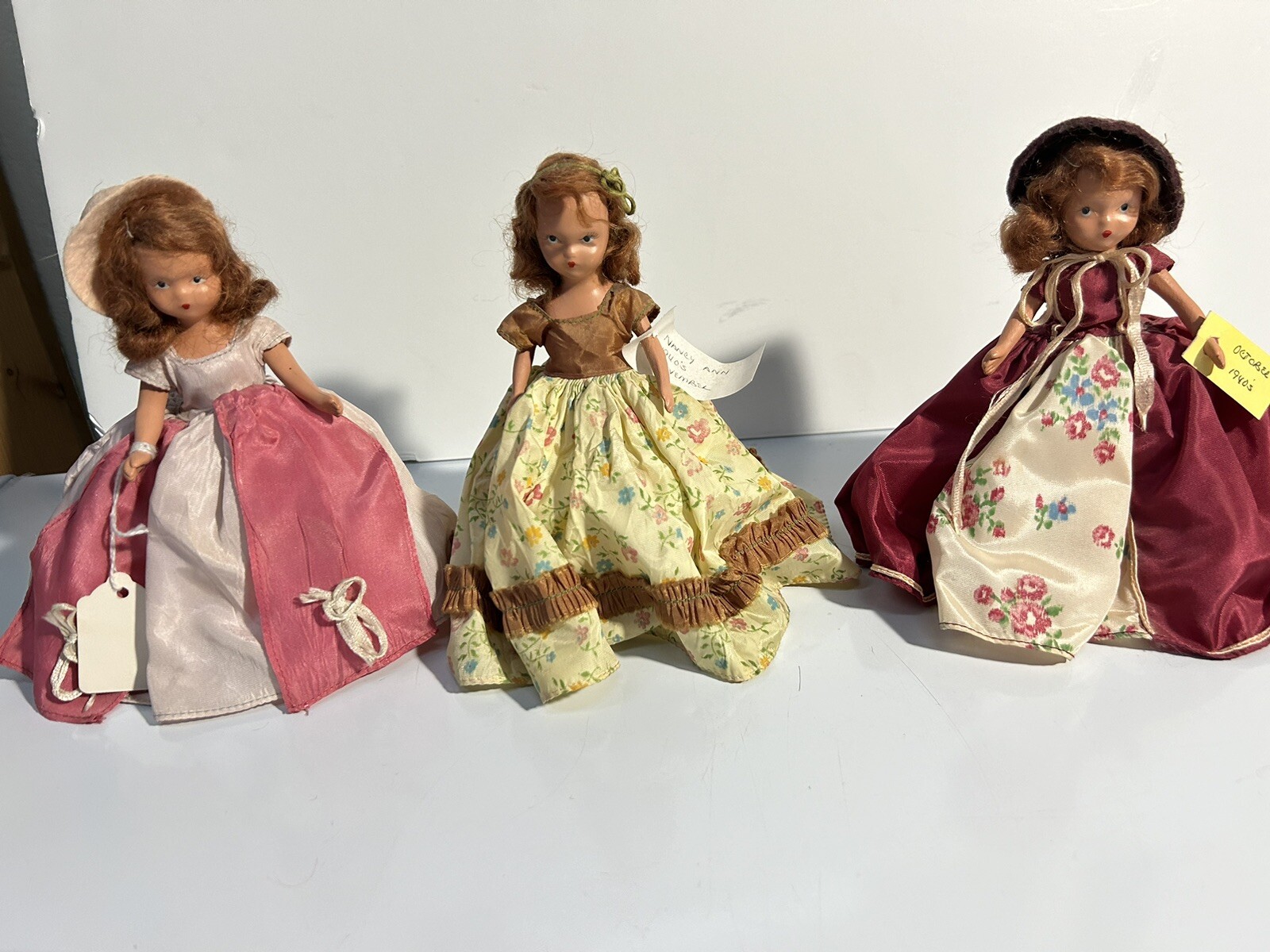 Nancy Ann Storybook dolls, Lot of 3 dolls, 1940’s Bisque, # 195, 196, 197