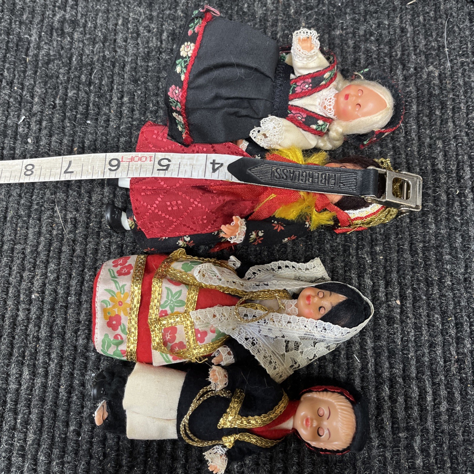 ?Vintage 6” Hallingdal Folk Dolls European Set Of 4 Dolls Used
