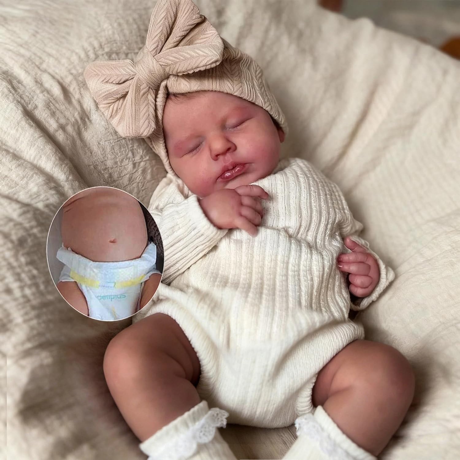 Reborn med plastic like Full Body-20 in Realistic Babys Doll, Anatomically Co