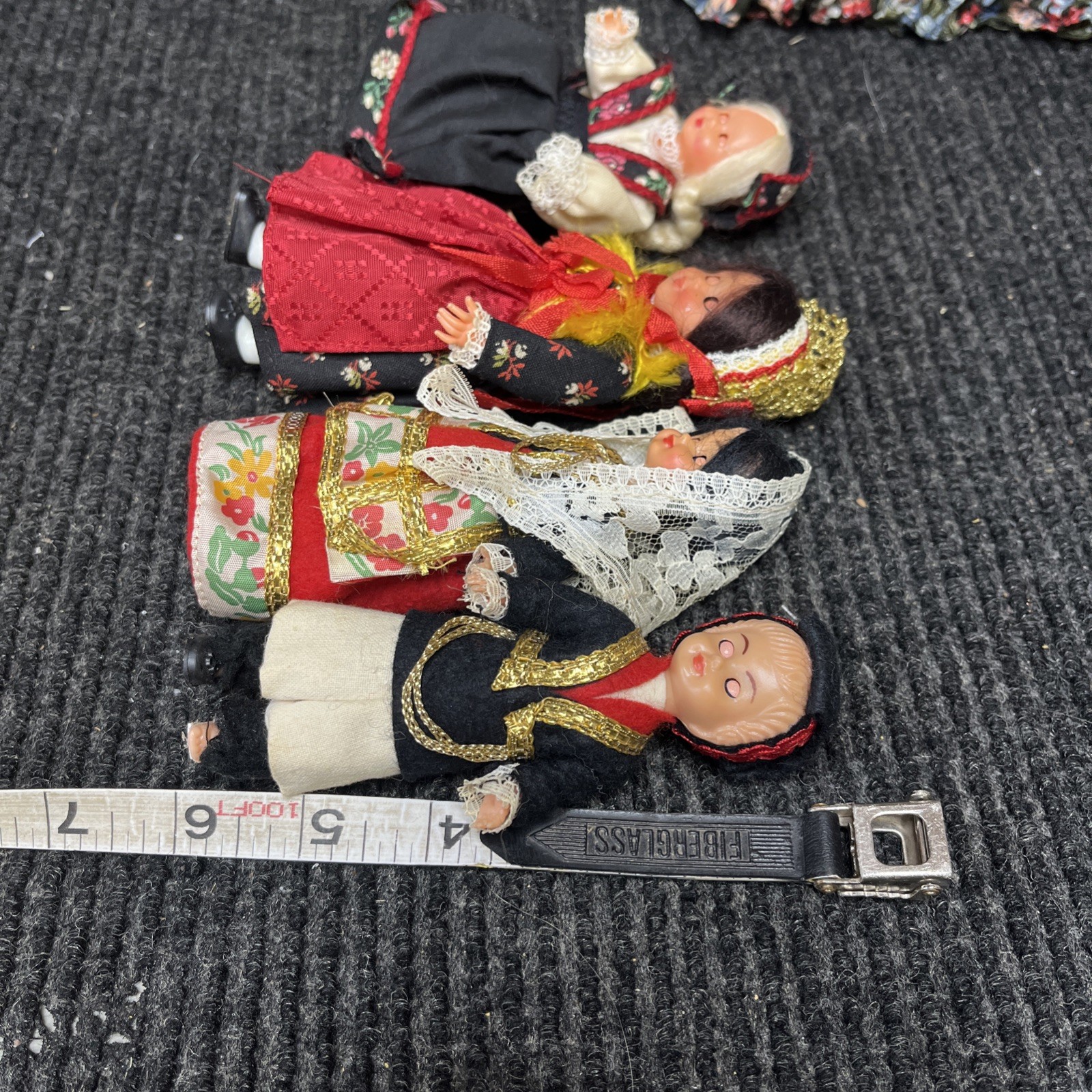 ?Vintage 6” Hallingdal Folk Dolls European Set Of 4 Dolls Used
