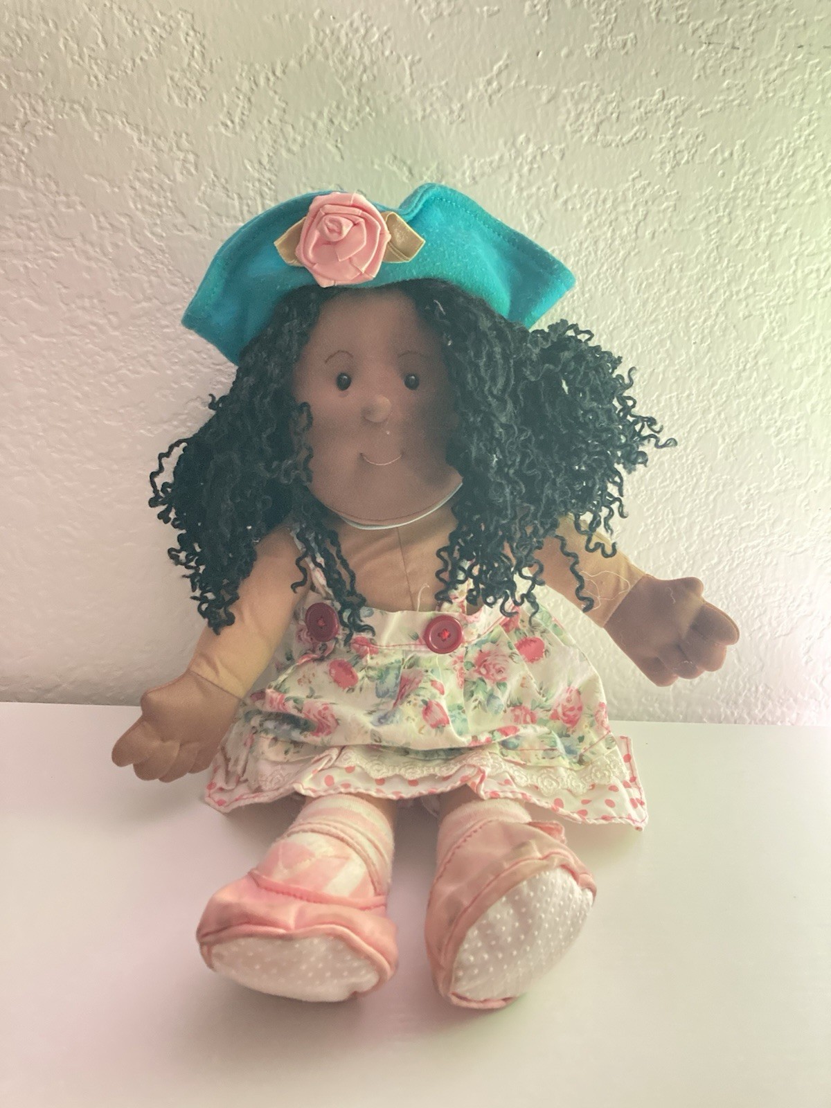 Sweetie Pie Mia Doll Plush Girl African American Cloth Kids Fabric Yarn Hair VTG