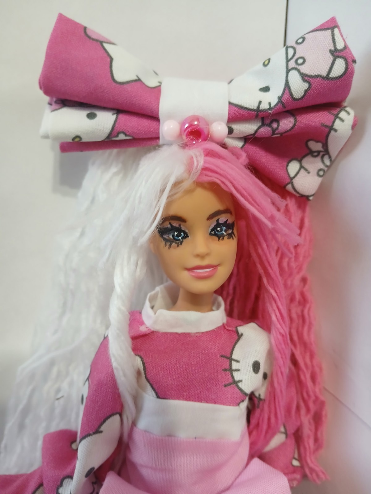 Hello Kitty OOAK Customized Made to move Barbie Doll