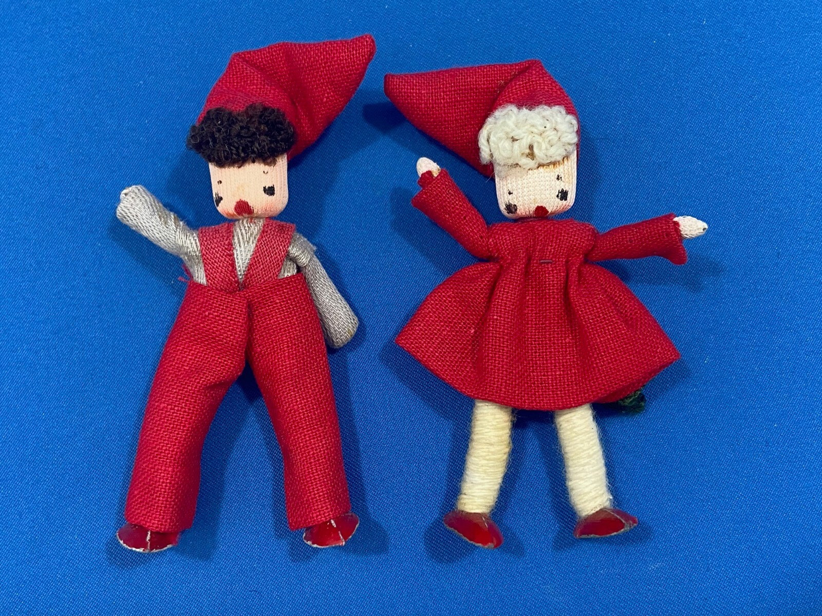 LILIPUT Biege Puppchen German Doll Set 1930 1940 Fabric Cloth Wire Wool