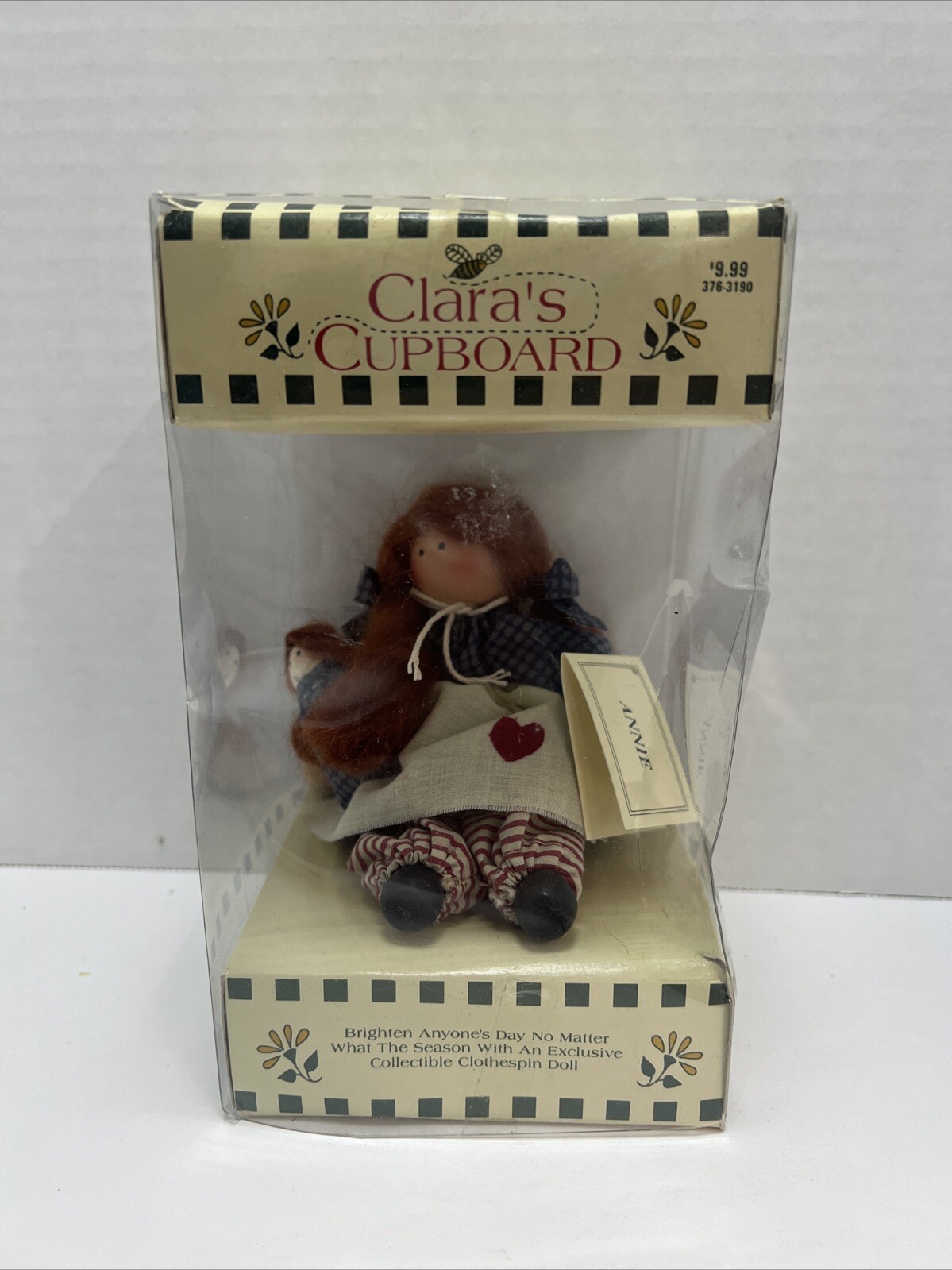 1990’s Clara’s Cupboard Collectible CLOTHESPIN DOLL w/box “ANNIE”