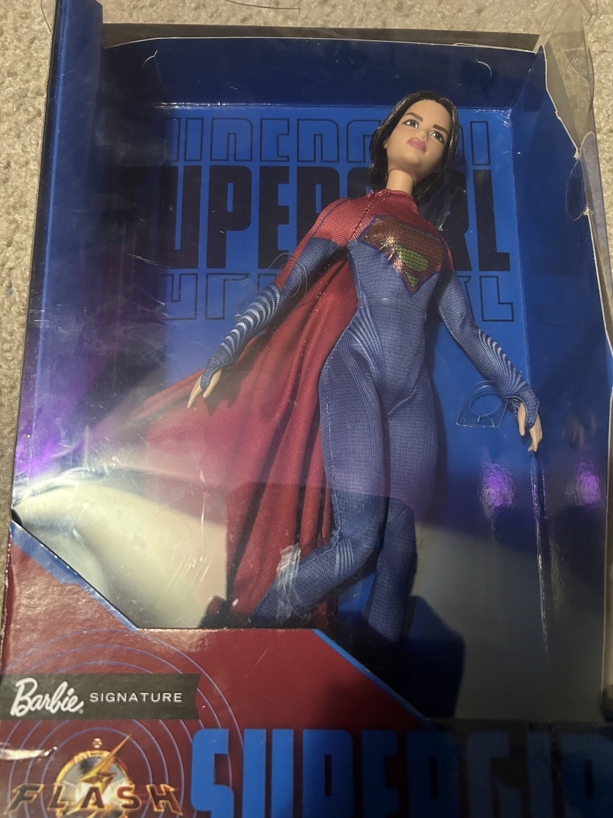Barbie Signature Supergirl – The Flash (2023) Collector Grade Doll box damage