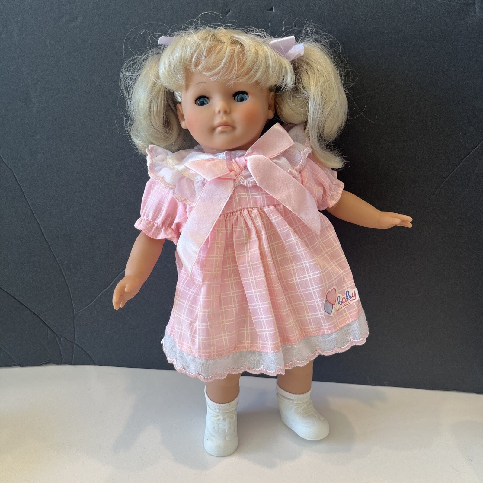 Lissi Baby Doll, 12″ “Claudia” 68 2 Hearts Collection Pigtails Sleep Eye VTG