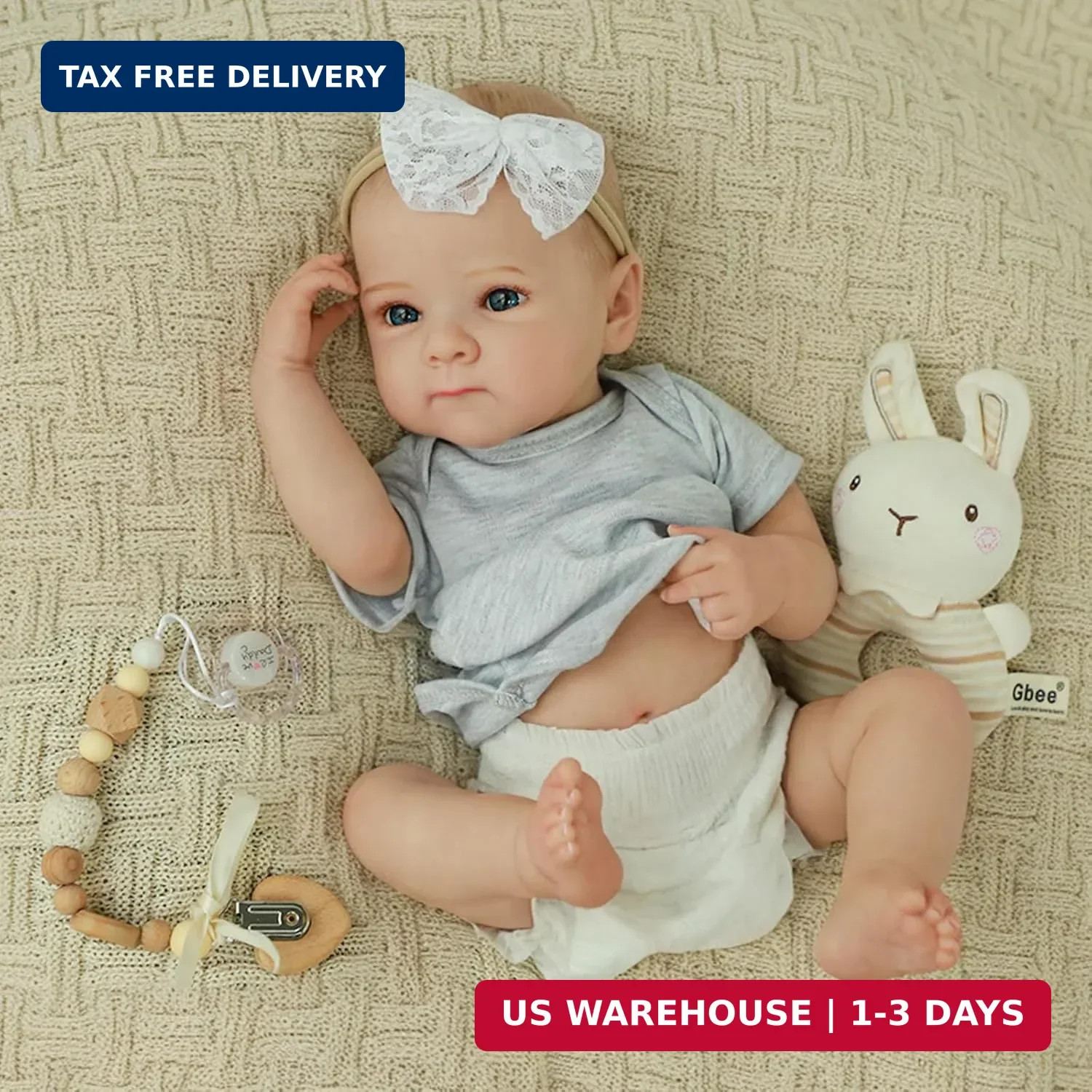 WOOROY Realistic Reborn Baby Dolls – 20 Inch Lifelike Newborn Baby Girl with Ful