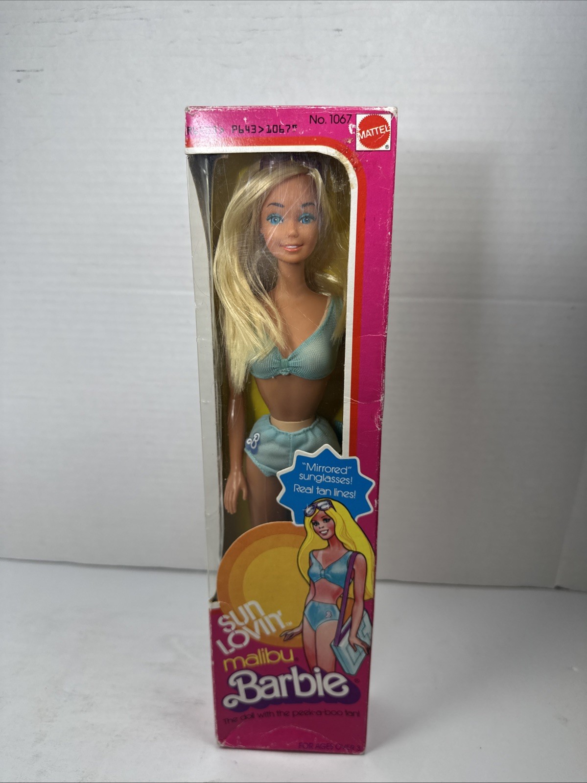 Vintage Sun Lovin Malibu Barbie 1067 Blonde Tan Lines In Original Box